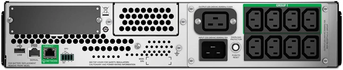 منبع تغذیه بدون وقفه APC by Schneider Electric Smart-UPS SMT-SmartConnect - SMT3000RMI2UC - 3000VA (نصب در رک 2U، قابلیت اتصال به ابر، 8 خروجی IEC-C13) مشکی