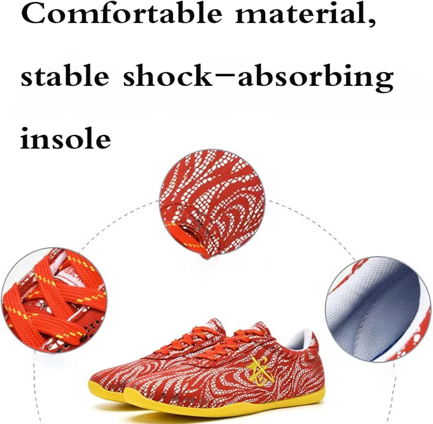 کفش های تای چی، کفش های اوقات فراغت ووشو، کفش های تمرینی هنرهای رزمی، نرم راحت و سبک، سبک وزن، تضمین کننده ورزش راحت، طراحی ساده، برای وینگ چون چیگونگ