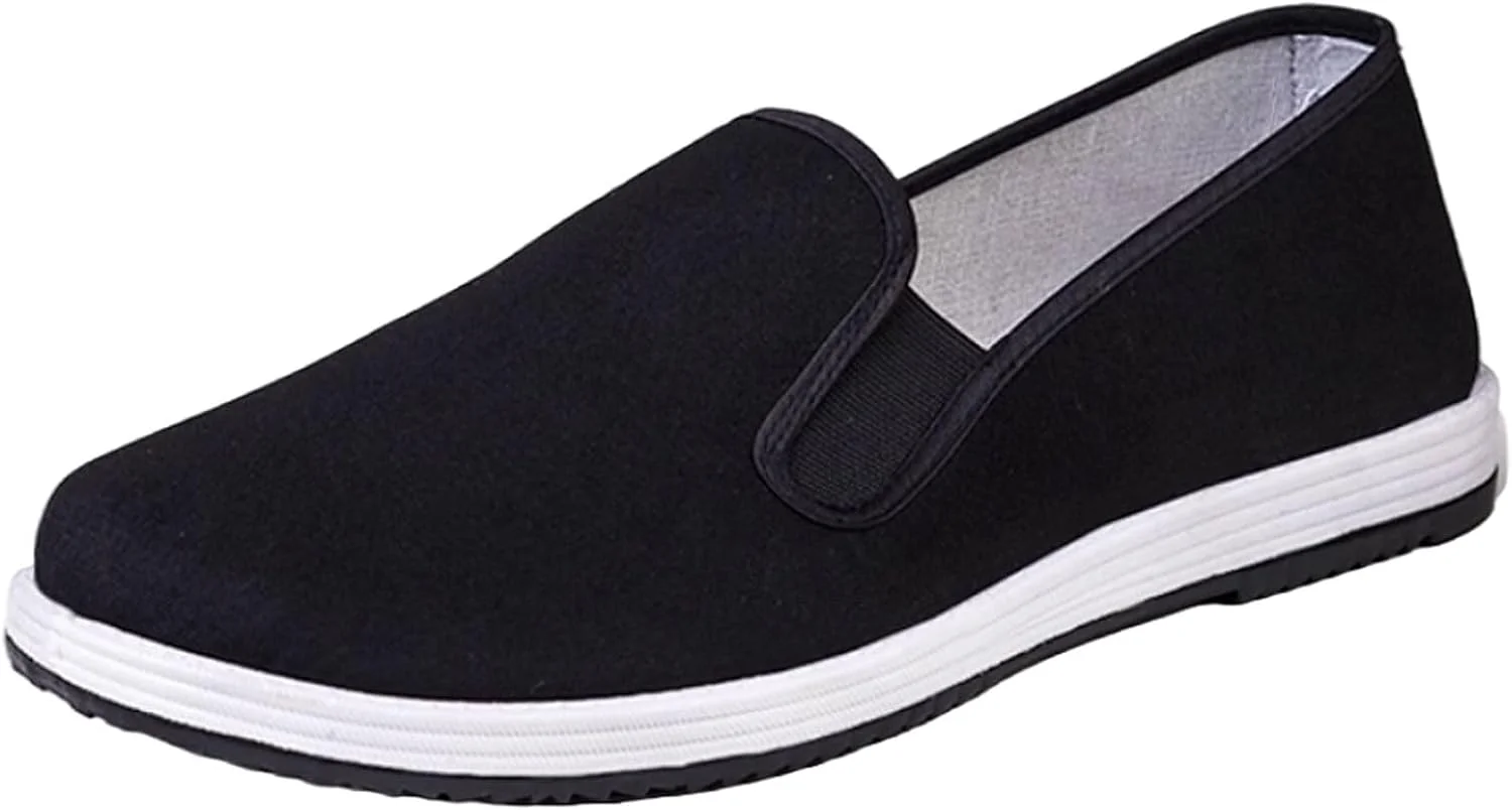 کفش پارچه ای سنتی، کفش پارچه ای دهان گرد برای اجرای کونگ فو، کفش بوم با زیره پنبه ای، ضد لغزش، مقاوم در برابر سایش، کشش خوب، برای استفاده روزمره، کار، ورزش، پیاده روی