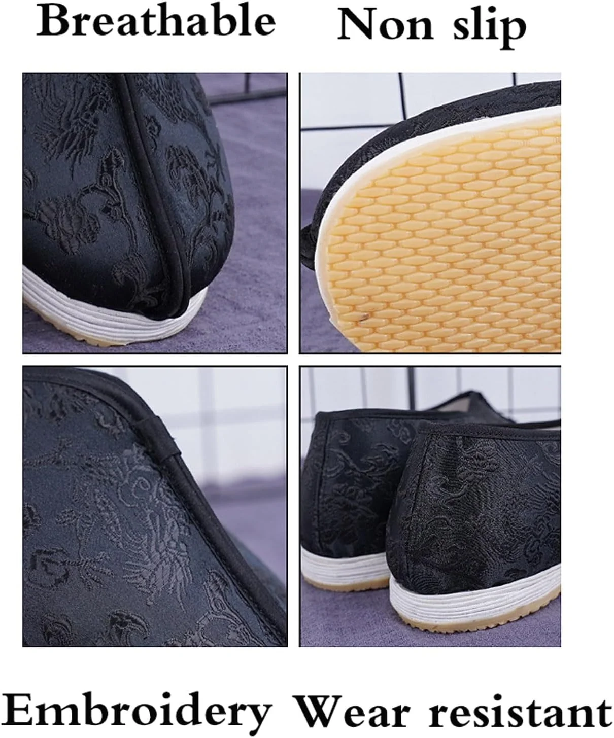 کفش پارچه ای سنتی، کفش هنرهای رزمی مردانه و زنانه کونگ فو تای چی، کفش های رزمی بومى، ضد لغزش، مقاوم در برابر سایش، کشش خوب، برای گردش های روزانه، پیاده روی و دویدن کفش پارچه ای سنتی، کفش هنرهای رزمی مردانه و زنانه کونگ فو تای چی، کفش های رزمی بومى، ضد لغزش، مقاوم در برابر سایش، کشش خوب، برای گردش های روزانه، پیاده روی و دویدن