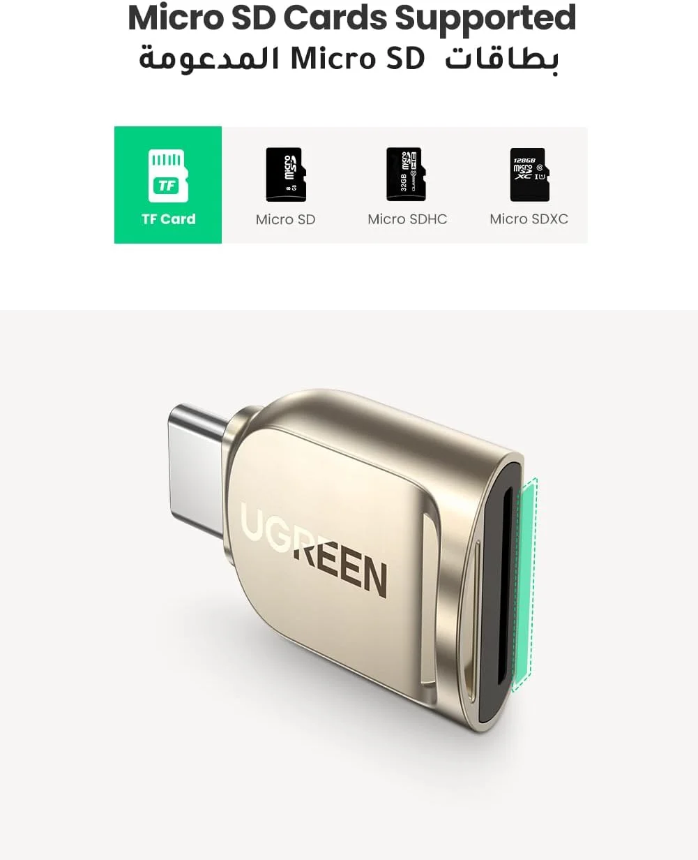 آداپتور کارت خوان مینی میکرو SD یوگرین USB C آلومینیومی TF سازگار با میکرو SD، SDXC، TF برای سری آیفون 17، مک بوک پرو/آیپد پرو، S25 Ultra S24/S23 آداپتور کارت خوان مینی میکرو SD یوگرین USB C آلومینیومی TF سازگار با میکرو SD، SDXC، TF برای سری آیفون 17، مک بوک پرو/آیپد پرو، S25 Ultra S24/S23