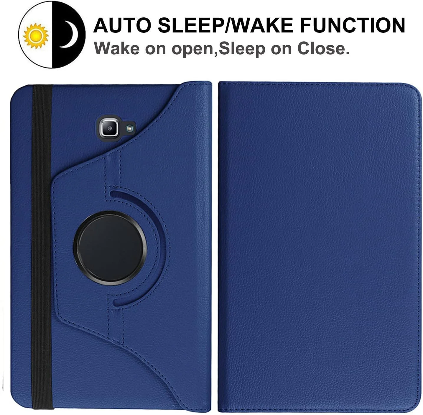 کاور تبلت سامسونگ گلکسی تب A 10.1 اینچ 2016 (SM-T580 T585 T587)، کاور محافظ هوشمند با قابلیت چرخش 360 درجه و استند، به همراه قلم استایلوس و محافظ صفحه نمایش (آبی تیره) کاور تبلت سامسونگ گلکسی تب A 10.1 اینچ 2016 (SM-T580 T585 T587)، کاور محافظ هوشمند با قابلیت چرخش 360 درجه و استند، به همراه قلم استایلوس و محافظ صفحه نمایش (آبی تیره)