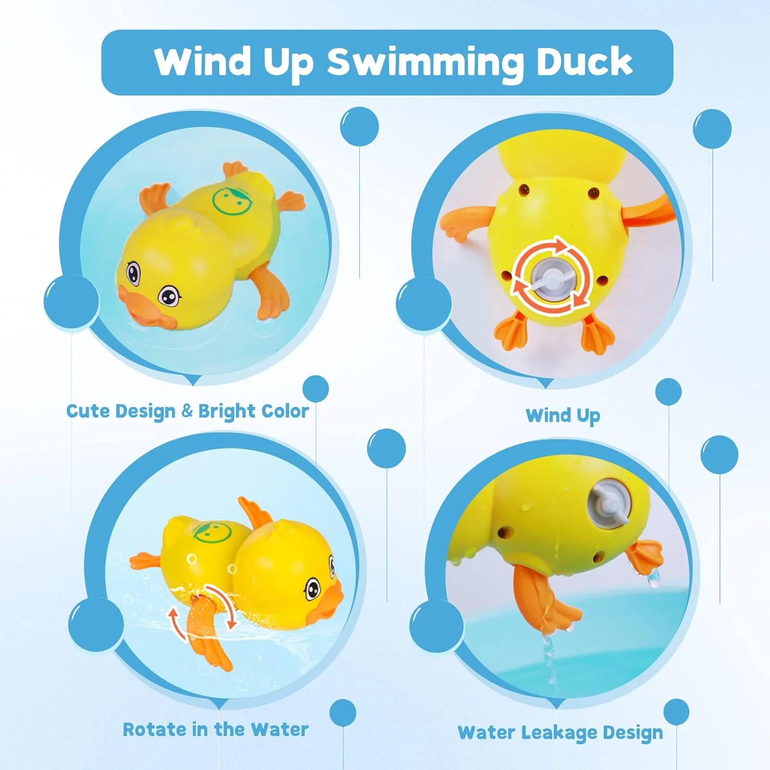 اسباب بازی حمام کودک کیوترابیت، لاک پشت و اردک شناور کوکی، اسباب بازی وان حمام، اسباب بازی استخر، اسباب بازی آبی برای کودکان نوپا دختر و پسر 3 عددی