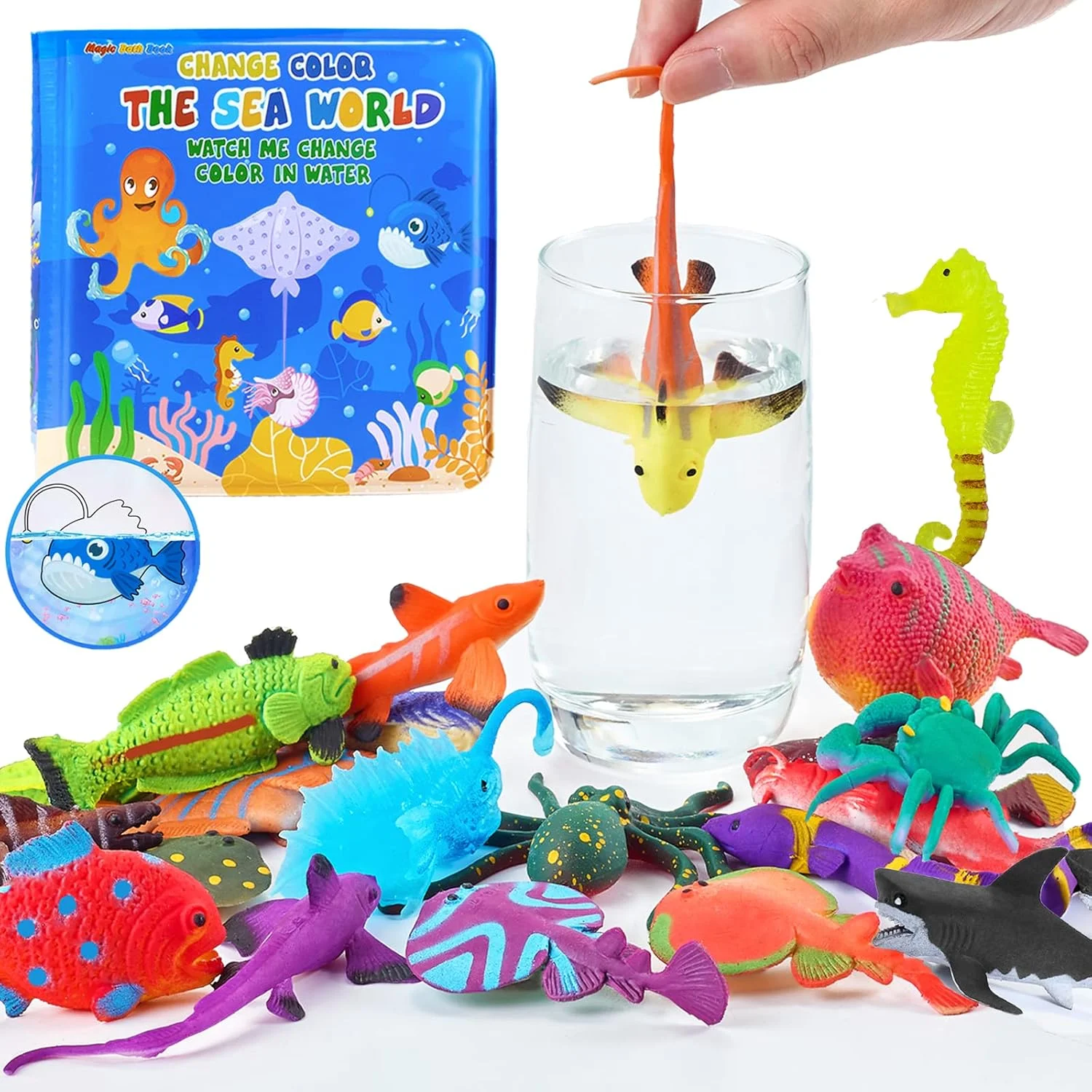 اسباب بازی های حمام تغییر رنگ دهنده بدون سوراخ برای کودکان نوپا، اسباب بازی های حیوانات دریایی اقیانوسی تغییر رنگ دهنده و اسباب بازی شب تاب با کتاب حمام (13 تکه)، اسباب بازی های میز آبی اسباب بازی های ماهی لاستیکی برای وان حمام کودکان اسباب بازی های حمام تغییر رنگ دهنده بدون سوراخ برای کودکان نوپا، اسباب بازی های حیوانات دریایی اقیانوسی تغییر رنگ دهنده و اسباب بازی شب تاب با کتاب حمام (13 تکه)، اسباب بازی های میز آبی اسباب بازی های ماهی لاستیکی برای وان حمام کودکان