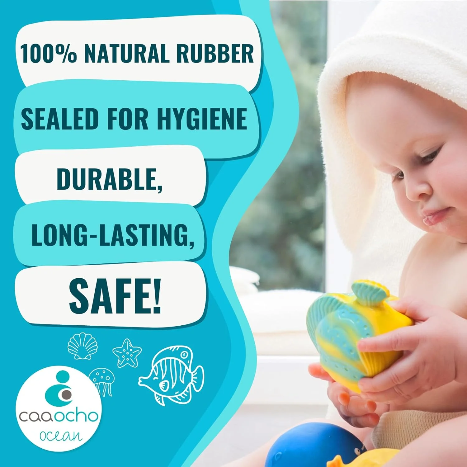 CaaOcho - اسباب بازی آبی برای کودکان - "La der Falterfisch" - اسباب بازی حمام ارگانیک برای نوزاد از 0 ماهگی - اسباب بازی برای وان حمام ساخته شده از لاستیک طبیعی - بدون مواد افزودنی شیمیایی CaaOcho - اسباب بازی آبی برای کودکان - "La der Falterfisch" - اسباب بازی حمام ارگانیک برای نوزاد از 0 ماهگی - اسباب بازی برای وان حمام ساخته شده از لاستیک طبیعی - بدون مواد افزودنی شیمیایی