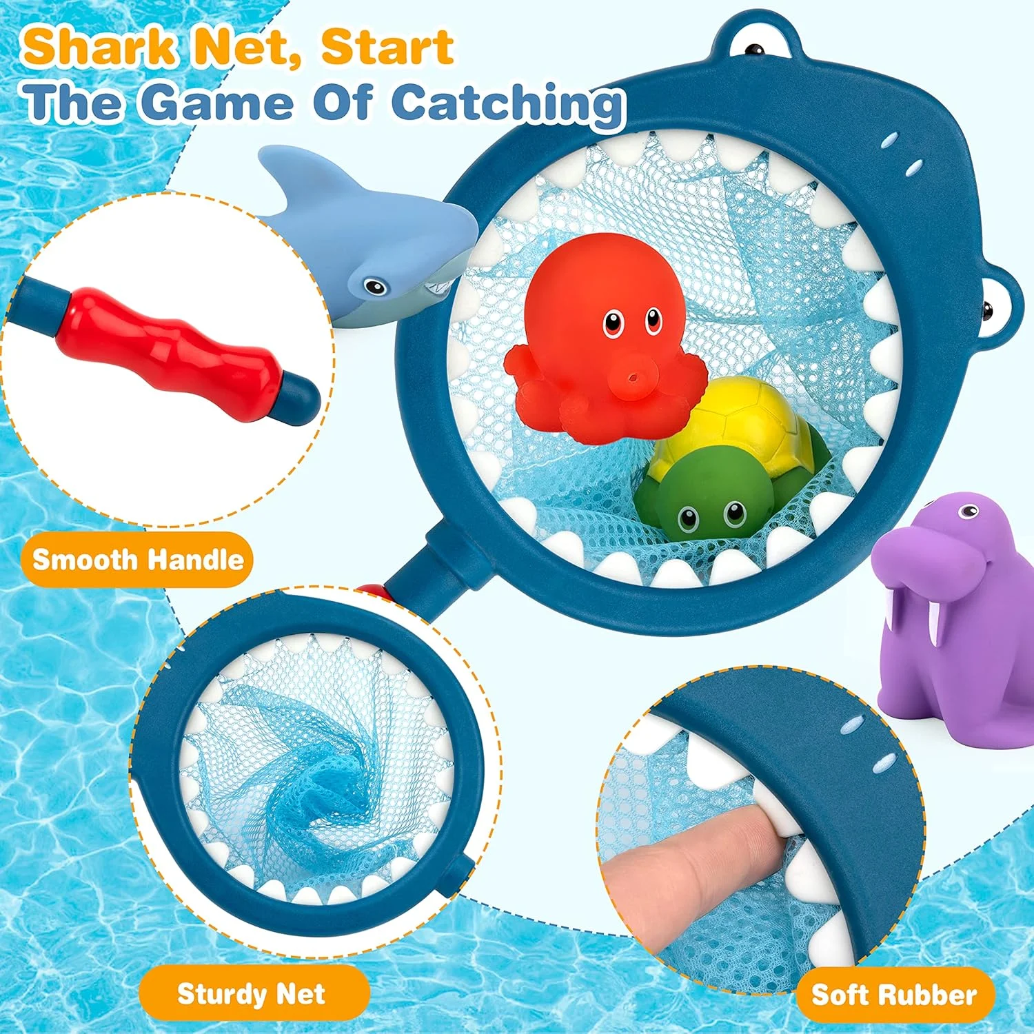 اسباب بازی حمام کودک، 7 تکه اسباب بازی حمام، اسباب بازی آبی کودکان، اسباب بازی استخر وان حمام با تور ماهیگیری، لاک پشت ها و کوسه، هدیه سرگرم کننده حمام برای کودکان 3 4 5 6+ ساله اسباب بازی حمام کودک، 7 تکه اسباب بازی حمام، اسباب بازی آبی کودکان، اسباب بازی استخر وان حمام با تور ماهیگیری، لاک پشت ها و کوسه، هدیه سرگرم کننده حمام برای کودکان 3 4 5 6+ ساله