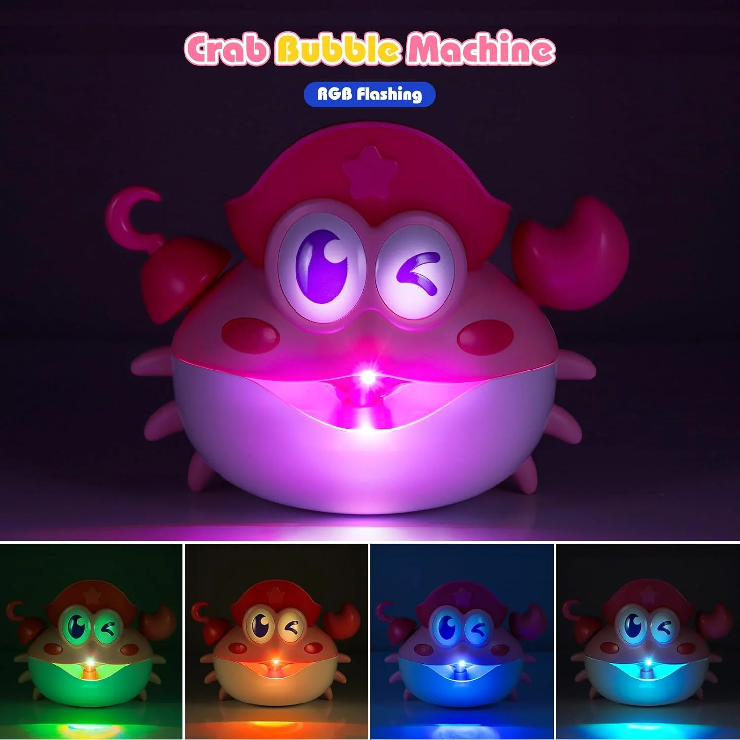 اسباب بازی های حمام، اسباب بازی حمام کودک طرح خرچنگ، دستگاه حباب ساز حمام با نور RGB رنگارنگ، هدیه تولد عالی برای پسران و دختران، اسباب بازی کودک نوپا برای کودکان 1-3 4-8 ساله اسباب بازی های حمام، اسباب بازی حمام کودک طرح خرچنگ، دستگاه حباب ساز حمام با نور RGB رنگارنگ، هدیه تولد عالی برای پسران و دختران، اسباب بازی کودک نوپا برای کودکان 1-3 4-8 ساله