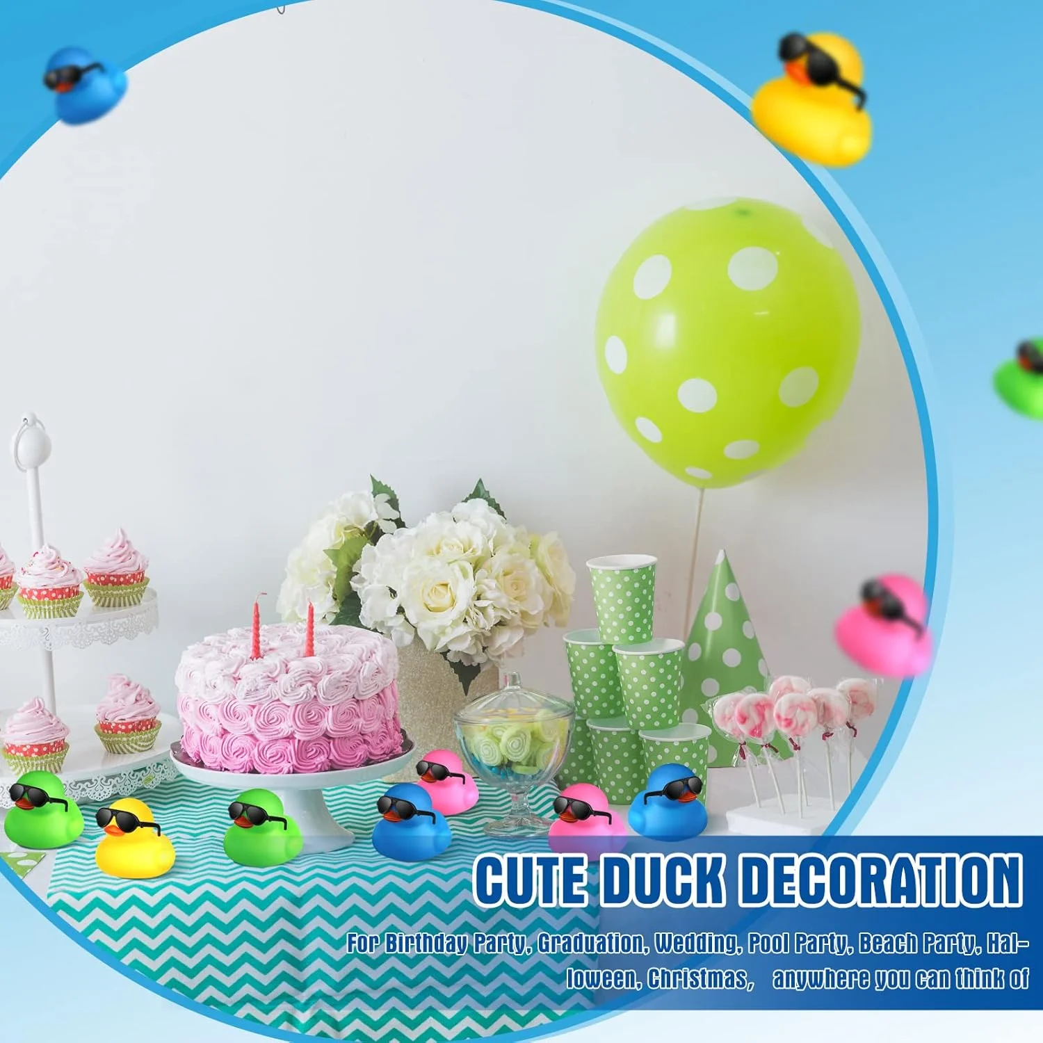 36 عدد مینی اردک لاستیکی چیواو با 36 عینک آفتابی، اردک های لاستیکی فله ای، اسباب بازی های اردکی حمام برای بچه ها، هدایای کریسمس ولنتاین، لوازم مهمانی تولد (رنگی، اردک با عینک آفتابی)