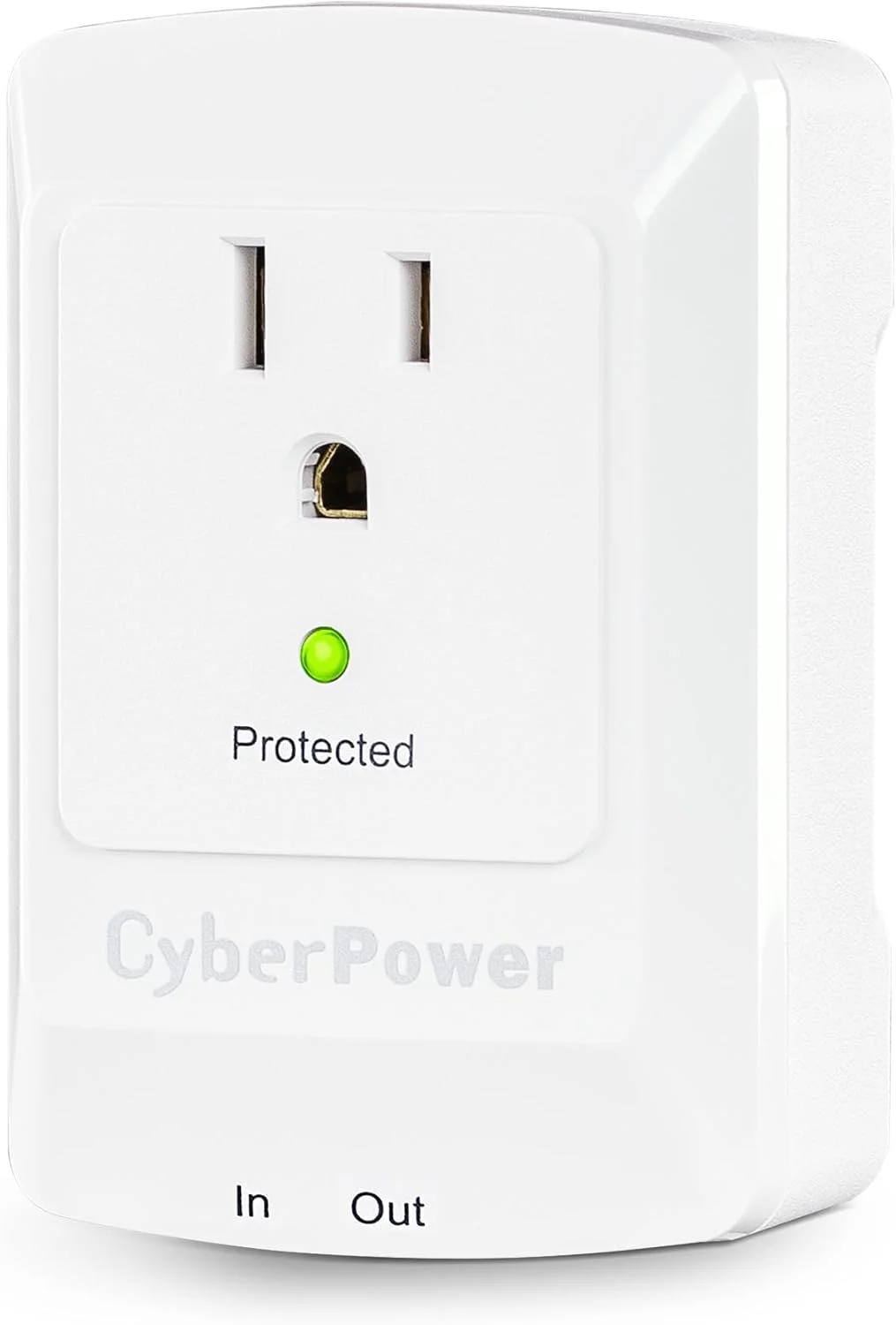 محافظ برق حرفه ای سایبرپاور CSP100TW با محافظت تلفن، 900 ژول/125 ولت، 1 خروجی، دوشاخه دیواری