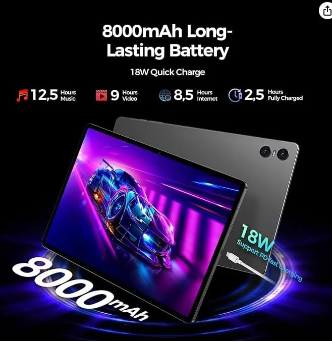 تبلت Teclat T50 PRO MAX با 16 گیگابایت رم + 256 گیگابایت حافظه داخلی، صفحه نمایش 11 اینچی 2K اندروید 13 با رزولوشن 2000x1200، پردازنده MTK G99 هشت هسته ای، شبکه 4G، درگاه Type-C و شارژ سریع 18 واتی تبلت Teclat T50 PRO MAX با 16 گیگابایت رم + 256 گیگابایت حافظه داخلی، صفحه نمایش 11 اینچی 2K اندروید 13 با رزولوشن 2000x1200، پردازنده MTK G99 هشت هسته ای، شبکه 4G، درگاه Type-C و شارژ سریع 18 واتی