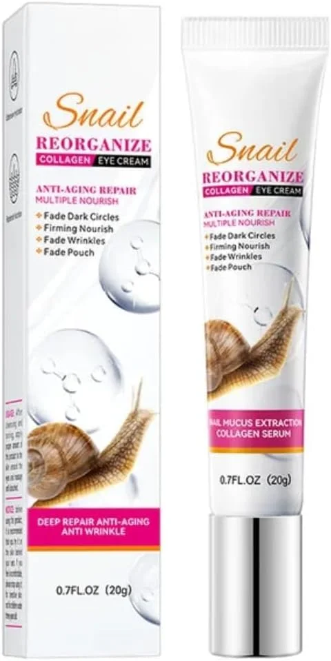 کرم دور چشم ضد چروک حلزون 20 گرم - کرم دور چشم حاوی موسین حلزون و نیاسینامید برای تیرگی، پف و خطوط ریز | سفت کننده، روشن کننده، مرطوب کننده برای ضد پیری و رفع گودی زیر چشم