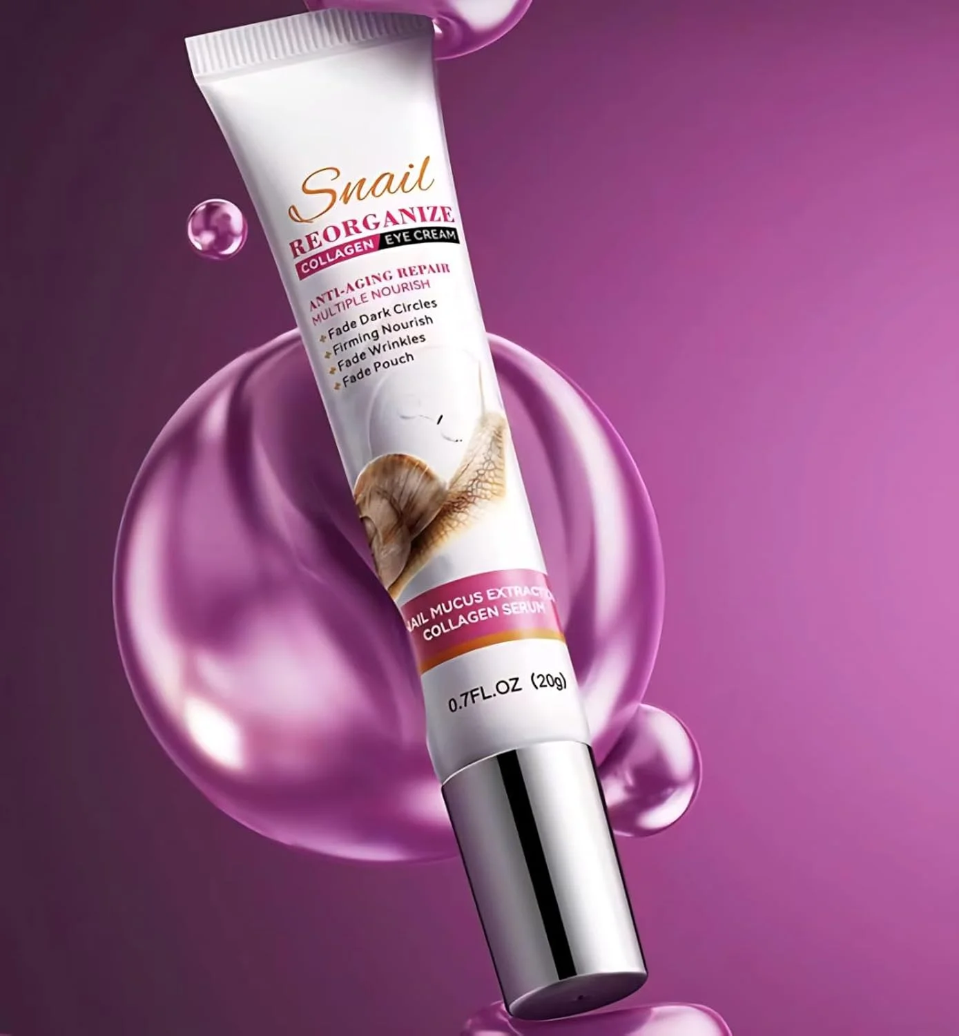 کرم دور چشم ضد چروک حلزون 20 گرم - کرم دور چشم حاوی موسین حلزون و نیاسینامید برای تیرگی، پف و خطوط ریز | سفت کننده، روشن کننده، مرطوب کننده برای ضد پیری و رفع گودی زیر چشم کرم دور چشم ضد چروک حلزون 20 گرم - کرم دور چشم حاوی موسین حلزون و نیاسینامید برای تیرگی، پف و خطوط ریز | سفت کننده، روشن کننده، مرطوب کننده برای ضد پیری و رفع گودی زیر چشم