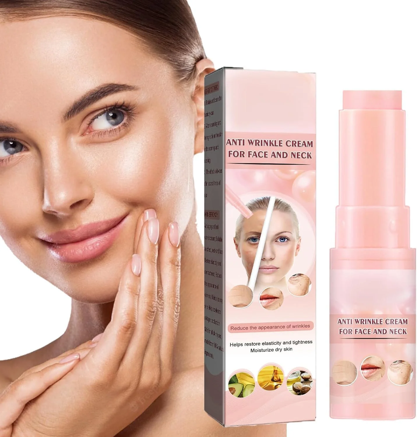 استیک صورت ضد چروک، مرطوب کننده چند منظوره تقویت کننده کلاژن، فرمول آبرسان برای خطوط ریز، مراقبت از چشم و صورت برای ترمیم چروک، مراقبت از پوست ضد پیری برای انواع پوست، 1 عدد