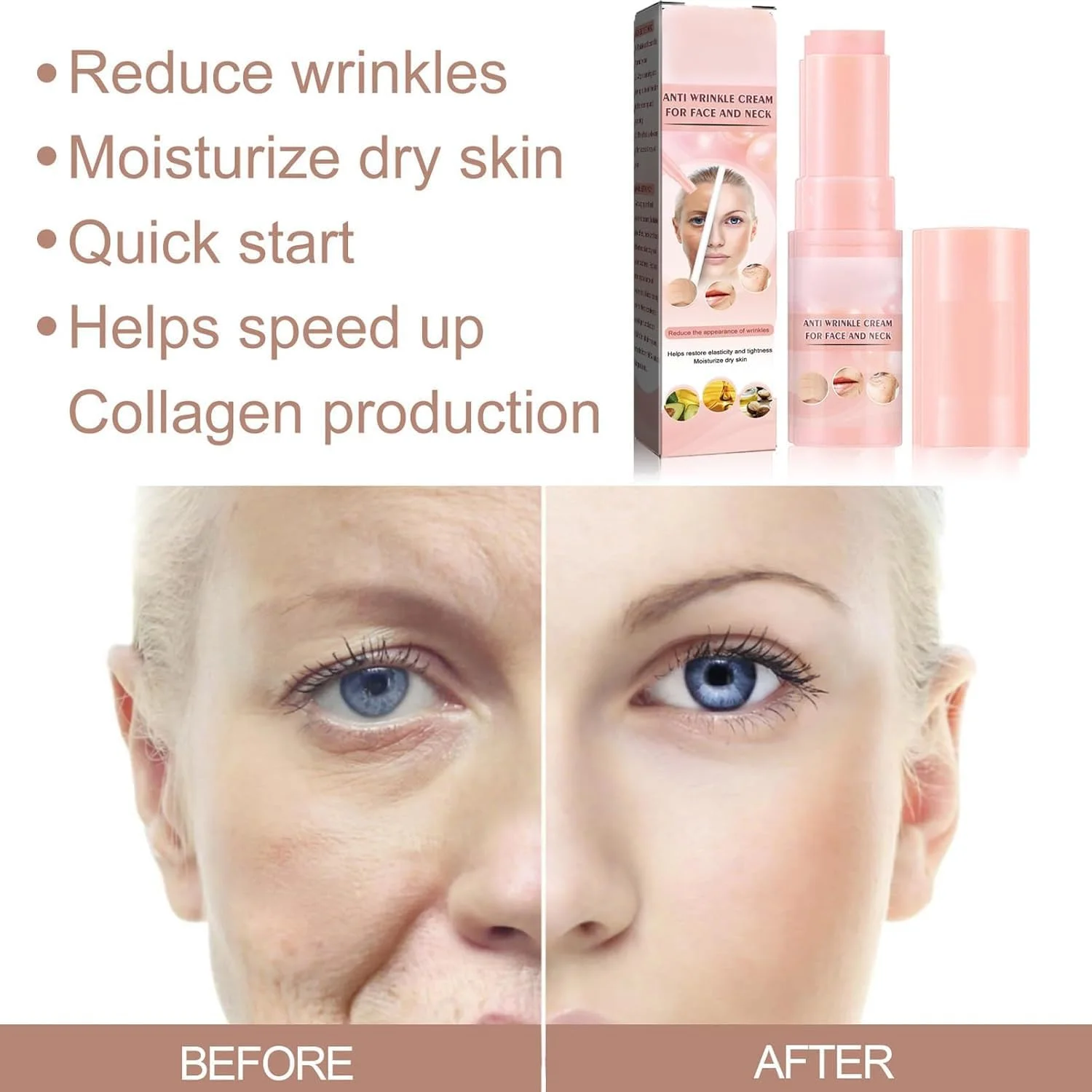 استیک صورت ضد چروک، مرطوب کننده چند منظوره تقویت کننده کلاژن، فرمول آبرسان برای خطوط ریز، مراقبت از چشم و صورت برای ترمیم چروک، مراقبت از پوست ضد پیری برای انواع پوست، 1 عدد استیک صورت ضد چروک، مرطوب کننده چند منظوره تقویت کننده کلاژن، فرمول آبرسان برای خطوط ریز، مراقبت از چشم و صورت برای ترمیم چروک، مراقبت از پوست ضد پیری برای انواع پوست، 1 عدد