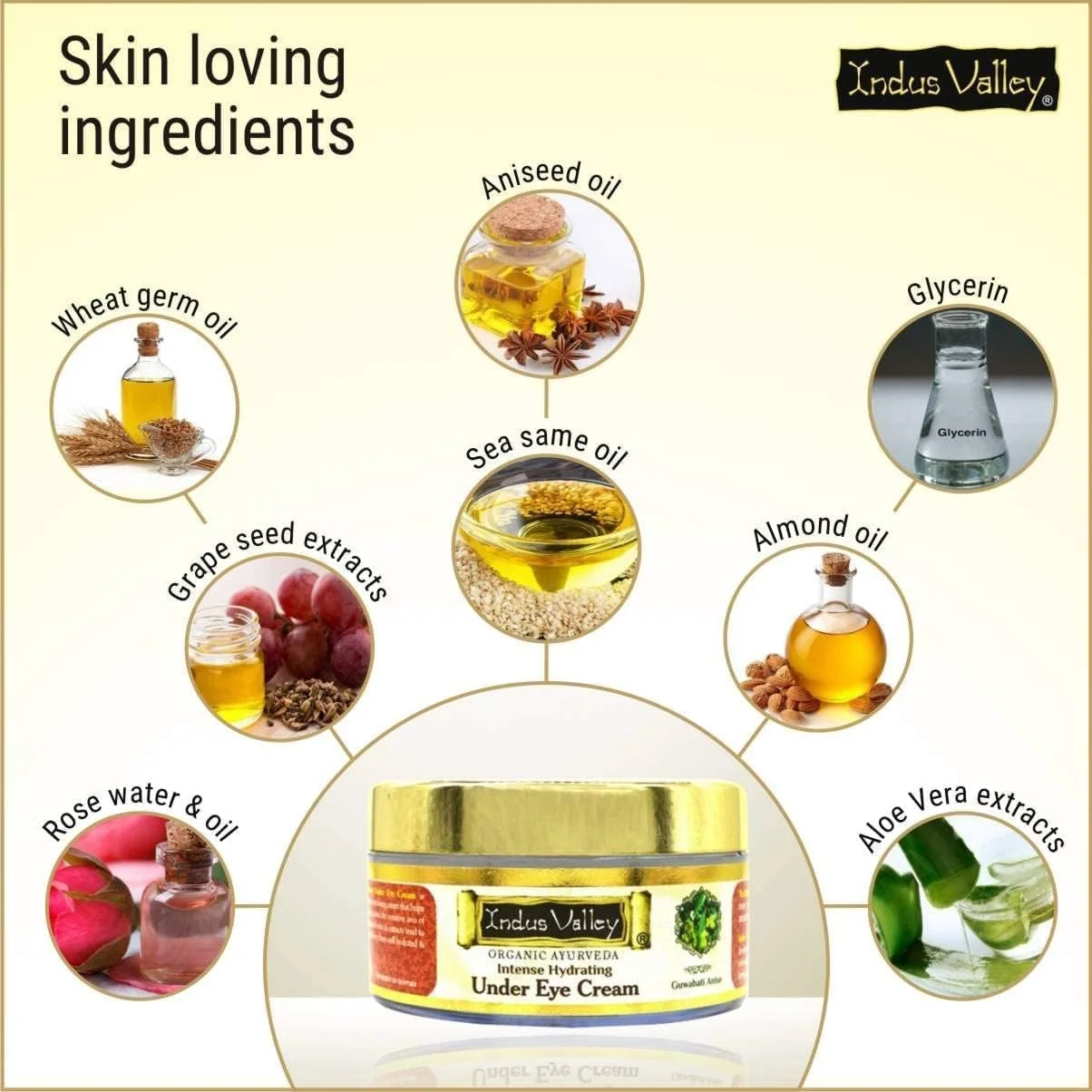 کرم دور چشم آبرسان قوی آیورودا ایندوس ولی، دارای گواهی حلال و ارگانیک، از بین برنده تیرگی دور چشم کرم دور چشم آبرسان قوی آیورودا ایندوس ولی، دارای گواهی حلال و ارگانیک، از بین برنده تیرگی دور چشم