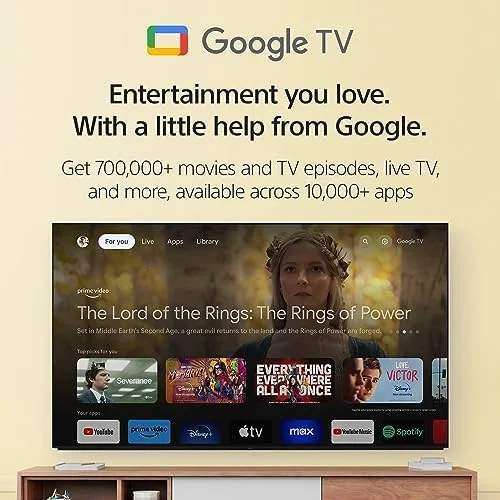 تلویزیون 65 اینچ سونی 4K Ultra HD سری X77L: تلویزیون هوشمند LED Google مدل KD65X77L - جدیدترین مدل، مشکی (بازسازی شده)