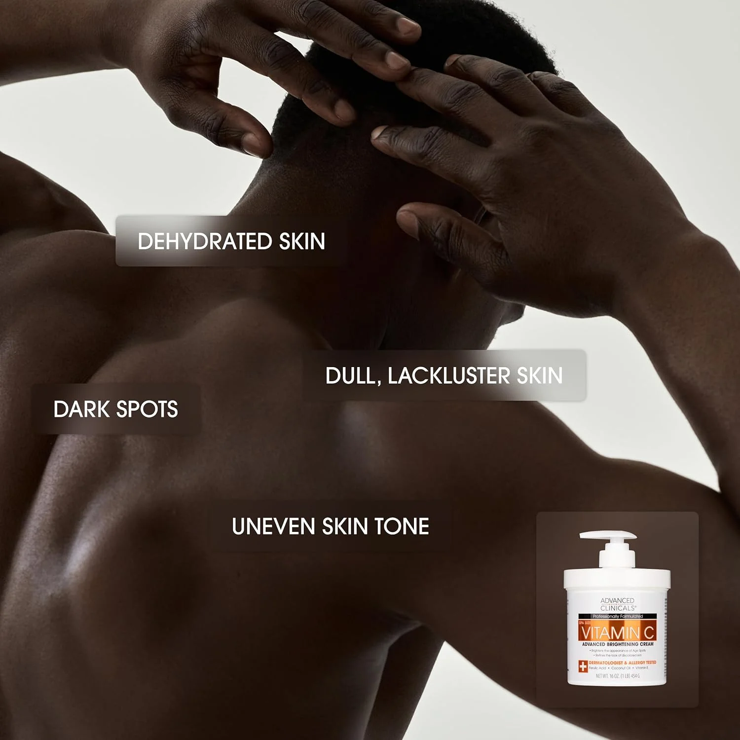 کرم روشن کننده پیشرفته ویتامین C ادونسد کلینیکالز، کرم ضد پیری برای لکه‌های ناشی از افزایش سن، لکه‌های تیره روی صورت، دست‌ها و بدن، 473 میلی لیتر