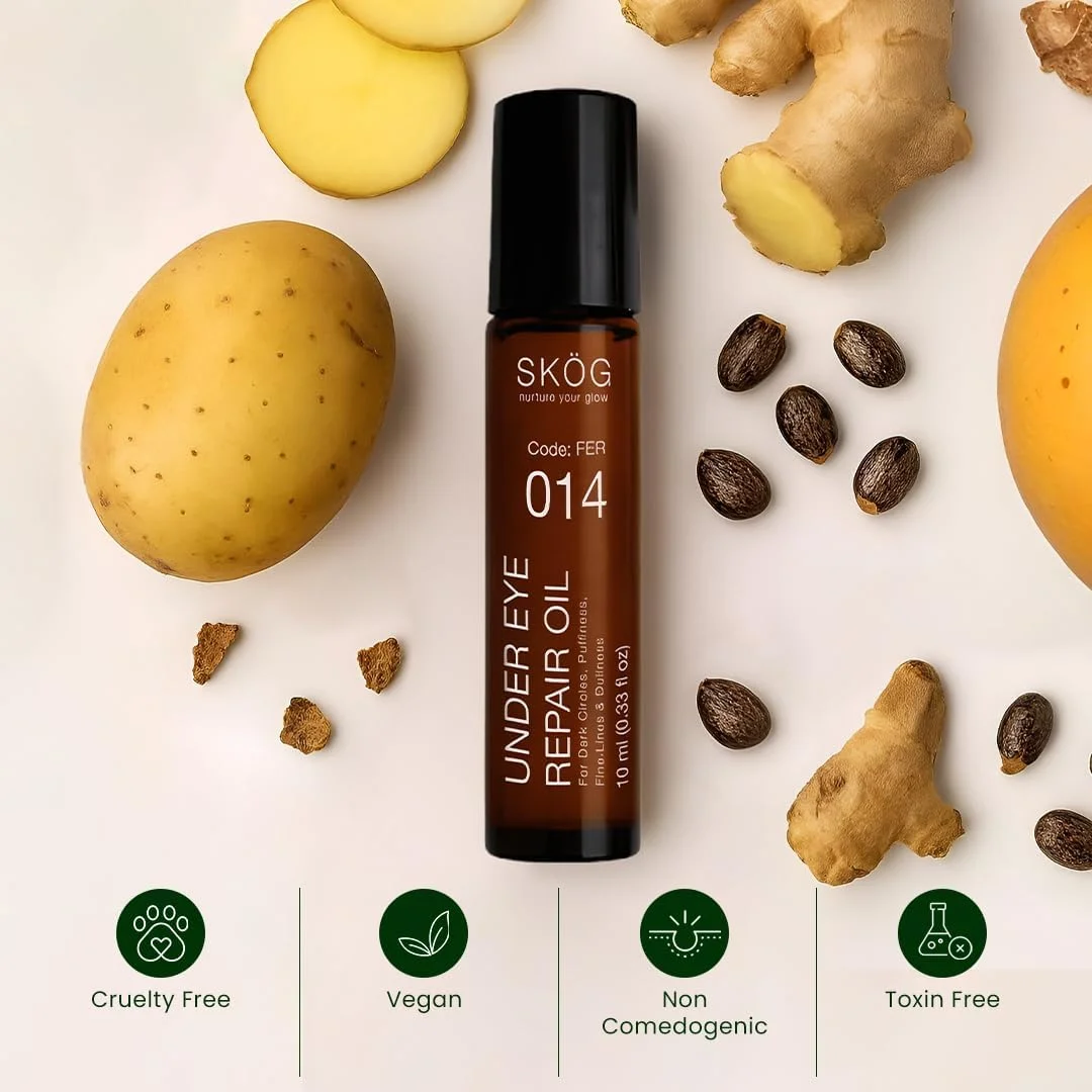 روغن ترمیم کننده دور چشم SKOG | حاوی روغن سیب زمینی و ویتامین E | کاهش تیرگی و پف | احیا کننده پوست دور چشم مناسب انواع پوست (10 میلی لیتر، بسته 1 عددی) روغن ترمیم کننده دور چشم SKOG | حاوی روغن سیب زمینی و ویتامین E | کاهش تیرگی و پف | احیا کننده پوست دور چشم مناسب انواع پوست (10 میلی لیتر، بسته 1 عددی)