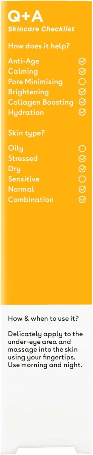 کرم دور چشم ویتامین C کیو اند ای | 15 میلی لیتر | فرمول روشن کننده و مغذی حاوی ویتامین C، عصاره گیلاس و گلیکوژن کرم دور چشم ویتامین C کیو اند ای | 15 میلی لیتر | فرمول روشن کننده و مغذی حاوی ویتامین C، عصاره گیلاس و گلیکوژن