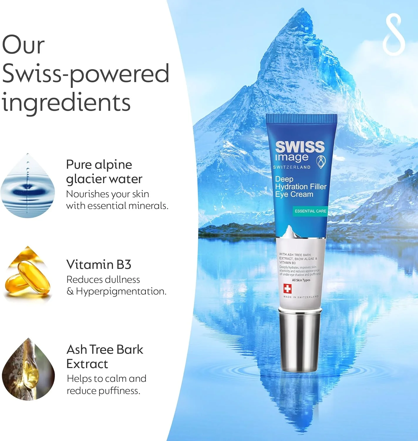 کرم دور چشم Swiss Image برای آبرسانی عمیق حاوی نیاسینامید 15 میلی لیتر | کاهش تیرگی، پف و خطوط ریز | روشن کننده و سفت کننده ناحیه حساس زیر چشم | مناسب برای انواع پوست | ساخت سوئیس کرم دور چشم Swiss Image برای آبرسانی عمیق حاوی نیاسینامید 15 میلی لیتر | کاهش تیرگی، پف و خطوط ریز | روشن کننده و سفت کننده ناحیه حساس زیر چشم | مناسب برای انواع پوست | ساخت سوئیس