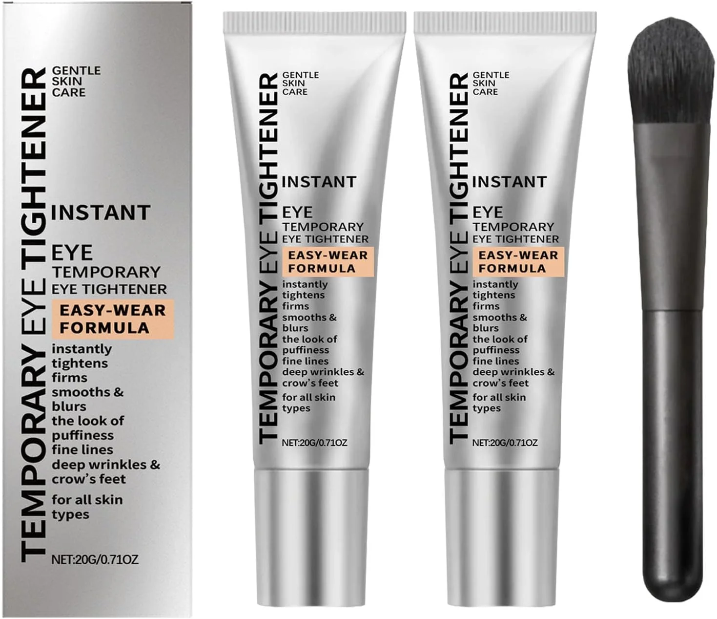 کرم سفت کننده موقت دور چشم به همراه برس، کرم سفت کننده فوری چشم، از بین برنده فوری پف زیر چشم، رفع کننده سیاهی دور چشم، کاهش خطوط ریز و چین و چروک، سفت کننده و صاف کننده پف (2 عدد) کرم سفت کننده موقت دور چشم به همراه برس، کرم سفت کننده فوری چشم، از بین برنده فوری پف زیر چشم، رفع کننده سیاهی دور چشم، کاهش خطوط ریز و چین و چروک، سفت کننده و صاف کننده پف (2 عدد)