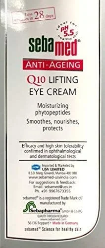 کرم دور چشم سفت کننده و ضد پیری Q10 سبامد کرم دور چشم سفت کننده و ضد پیری Q10 سبامد