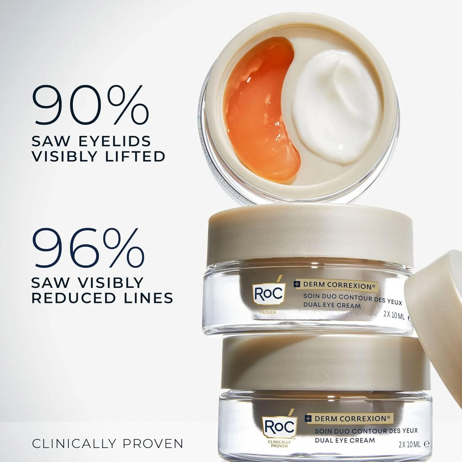 کرم دور چشم دوگانه RoC Derm Correxion، محصول 2 در 1 برای لیفت قابل مشاهده چشم، ژل پلک بالا و کرم زیر چشم، تایید شده توسط متخصص پوست - 10 میلی لیتر کرم دور چشم دوگانه RoC Derm Correxion، محصول 2 در 1 برای لیفت قابل مشاهده چشم، ژل پلک بالا و کرم زیر چشم، تایید شده توسط متخصص پوست - 10 میلی لیتر