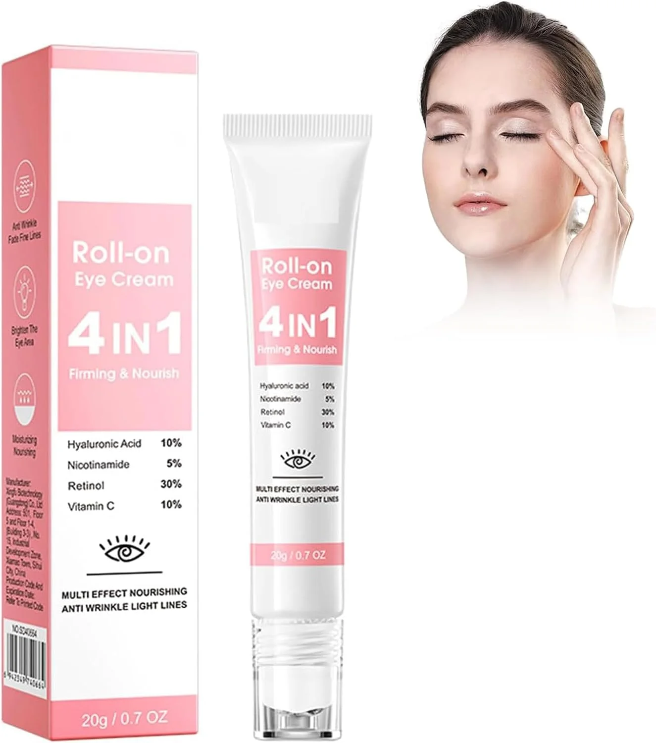 کرم دور چشم رولی با فرمول 4 در 1، آبرسان، روشن کننده و سفت کننده ناحیه دور چشم، حاوی هیالورونیک اسید، ویتامین C، نیاسینامید و رتینول، مغذی پوست، کاهش دهنده حلقه های تیره، پف و خطوط ریز کرم دور چشم رولی با فرمول 4 در 1، آبرسان، روشن کننده و سفت کننده ناحیه دور چشم، حاوی هیالورونیک اسید، ویتامین C، نیاسینامید و رتینول، مغذی پوست، کاهش دهنده حلقه های تیره، پف و خطوط ریز