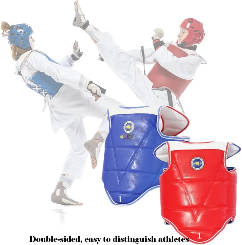 محافظ بدن تکواندو کاراته هنرهای رزمی TKD، محافظ سینه دو طرفه، محافظ شکم برای تمرین سایز 0