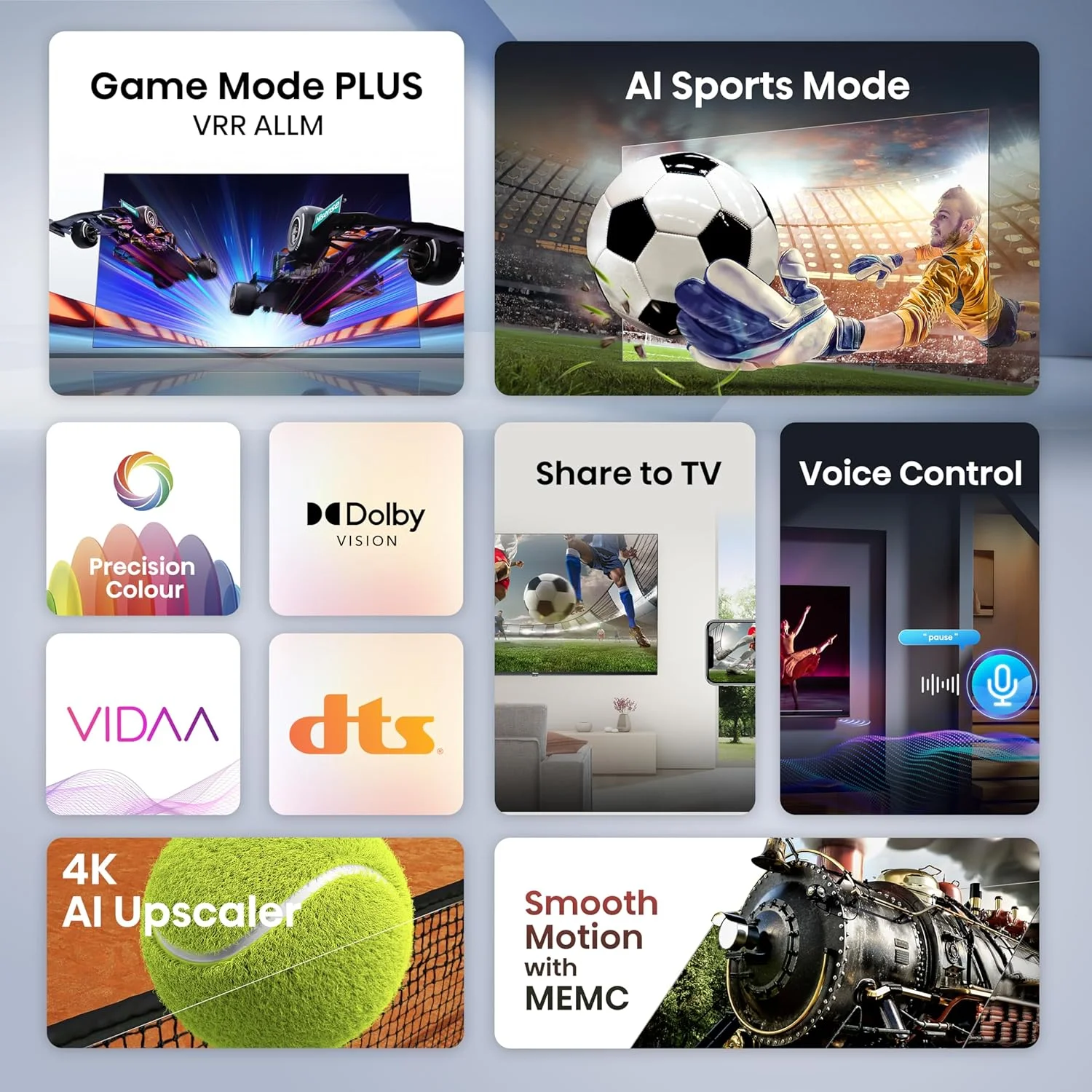 تلویزیون هوشمند 58 اینچ هایسنس UHD 4K مدل E6N - Dolby Vision، حالت بازی پلاس، حرکت روان با MEMC، حالت ورزشی هوش مصنوعی، کنترل صوتی، اشتراک گذاری در تلویزیون، یوتیوب، نتفلیکس، دیزنی پلاس، شاهد و آنغامی، 58E6N (نسخه امارات 2024)