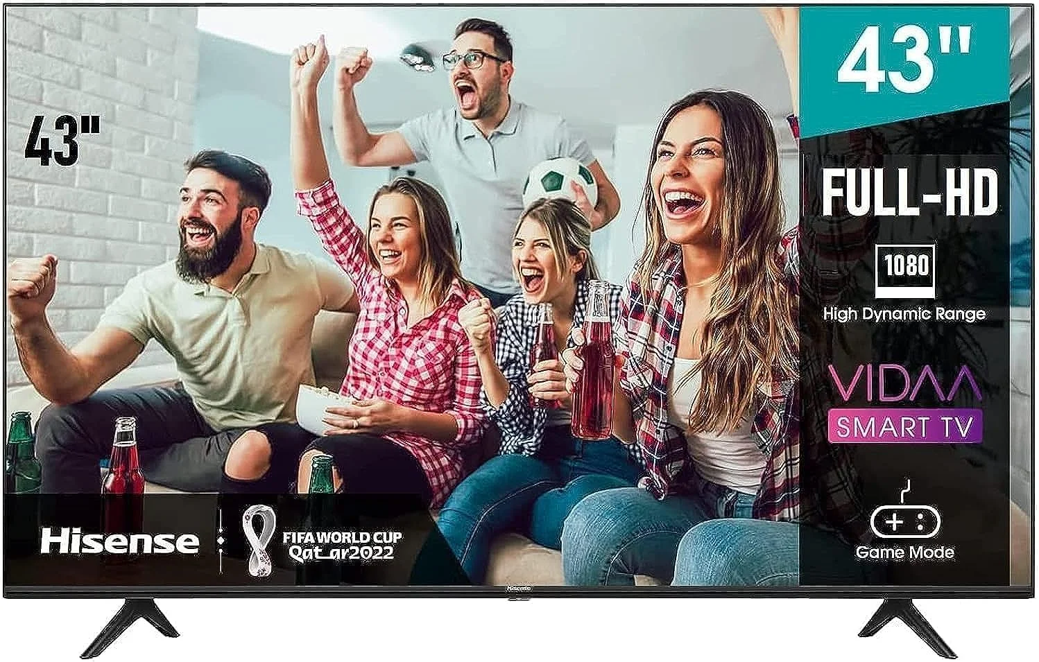 تلویزیون هوشمند 43 اینچ هایسنس فول اچ دی با Dolby Vision، یوتیوب، نتفلیکس، Freeview Play و الکسا، بلوتوث و وای فای، رنگ مشکی - مدل 43A4G