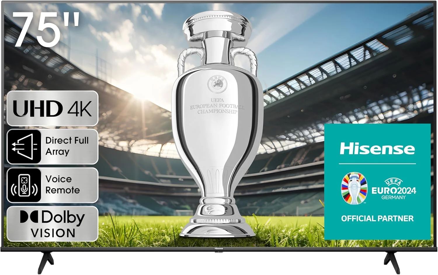 تلویزیون هوشمند 75 اینچ هایسنس 4K LED VIDAA UHD با Dolby Vision، تنظیم پیکسل، اشتراک گذاری، حالت بازی پلاس، یوتیوب، نتفلیکس، شاهد 75E6K (مدل 2023 - نسخه امارات)