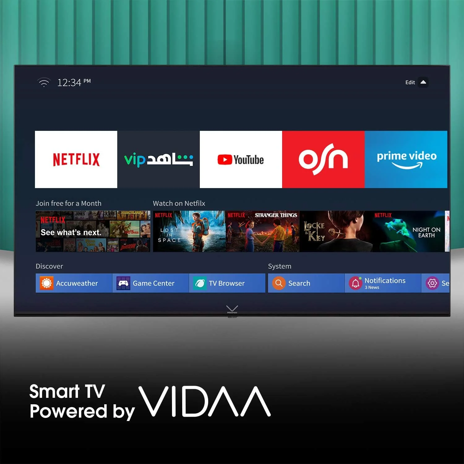 تلویزیون هوشمند 55 اینچ هایسنس مدل 55A60H با کیفیت UHD 4K LED (سال 2022-2023) دارای یوتیوب، نتفلیکس و شاهد