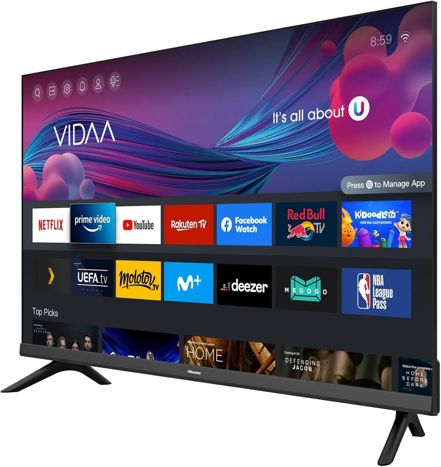 تلویزیون هوشمند 43 اینچ Hisense 2K FHD با Dolby Vision HDR DTS Virtual X و WiFi - مدل 43A4HD (2022-23)
