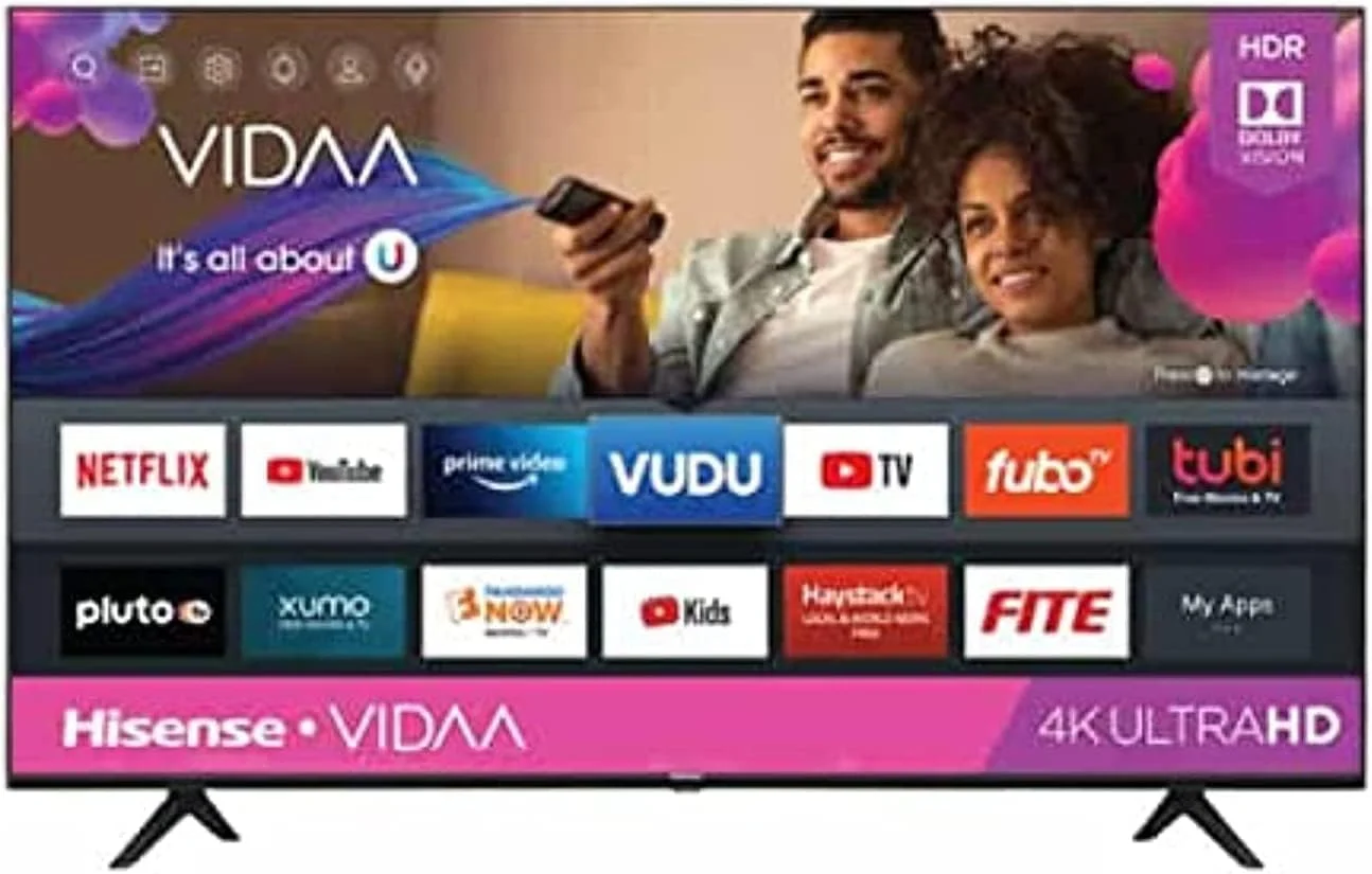 تلویزیون هوشمند 70 اینچ هایسنس 4K UHD، با Dolby Vision HDR، DTS Virtual X، یوتیوب، نتفلیکس، HDR 10+، بدون حاشیه، قابلیت اشتراک گذاری به تلویزیون، بلوتوث و وای فای، مدل مشکی 70A61HAAE