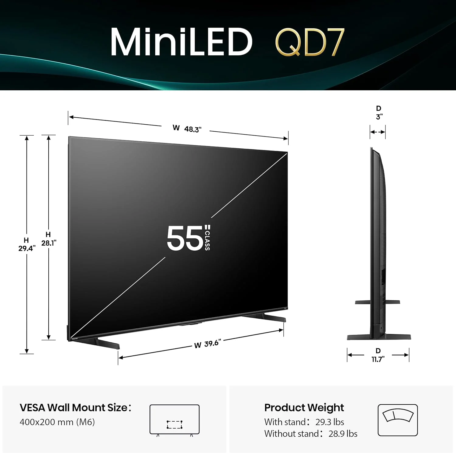 تلویزیون هوشمند 55 اینچ هایسنس سری QD7 مدل Mini-LED 4K UHD Fire TV (مدل 55QD7QF، 2025) - QLED، HDR10+، Dolby Vision، Dolby Atmos، حالت بازی پلاس، ALLM، دارای الکسا با کنترل صوتی، تلویزیون استریمینگ، مشکی تلویزیون هوشمند 55 اینچ هایسنس سری QD7 مدل Mini-LED 4K UHD Fire TV (مدل 55QD7QF، 2025) - QLED، HDR10+، Dolby Vision، Dolby Atmos، حالت بازی پلاس، ALLM، دارای الکسا با کنترل صوتی، تلویزیون استریمینگ، مشکی