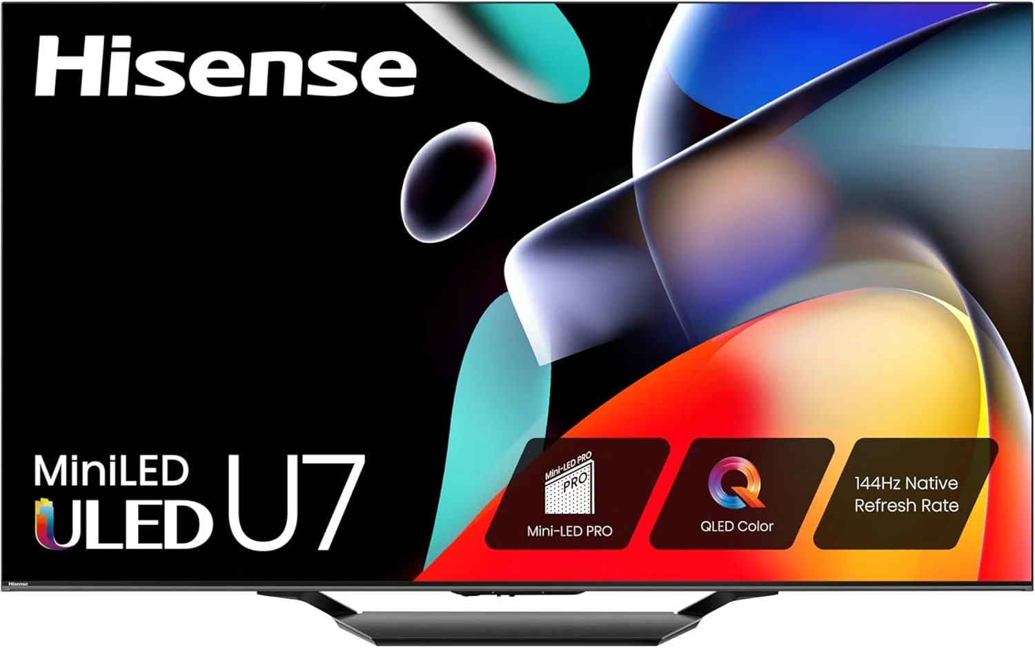 تلویزیون هوشمند 55 اینچ هایسنس سری U7 مدل 55U7N، 2024 - مینی ال ای دی ULED 4K UHD گوگل، QLED، Dolby Vision IQ، Dolby Atmos، Full Array Local Dimming، حالت بازی 144 هرتز Pro، VRR، سازگار با Alexa