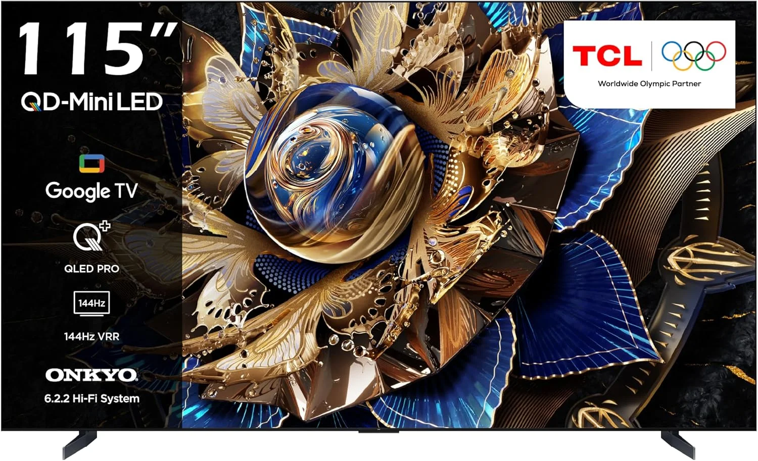 تلویزیون 115 اینچی TCL 4K QD-Mini LED HDR Google TV، دارای بیش از 20000 ناحیه نوردهی موضعی، 5000 نیت، 144 هرتز VRR + 240 هرتز DLG، Dolby Vision IQ، Quantum Dot Pro، تلویزیون Wifi، مدل 115X955-MAX - (مدل 2024)، مشکی