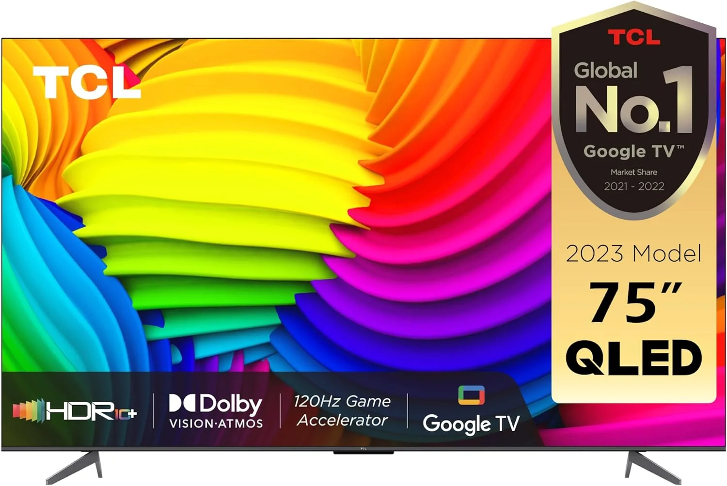 تلویزیون هوشمند 75 اینچی TCL 4K QLED HDR 10+ با فناوری Quantum Dot، Dolby Vision Atmos، Game Master، طراحی باریک Quantum Dot مدل 75C647 - (مدل 2023)