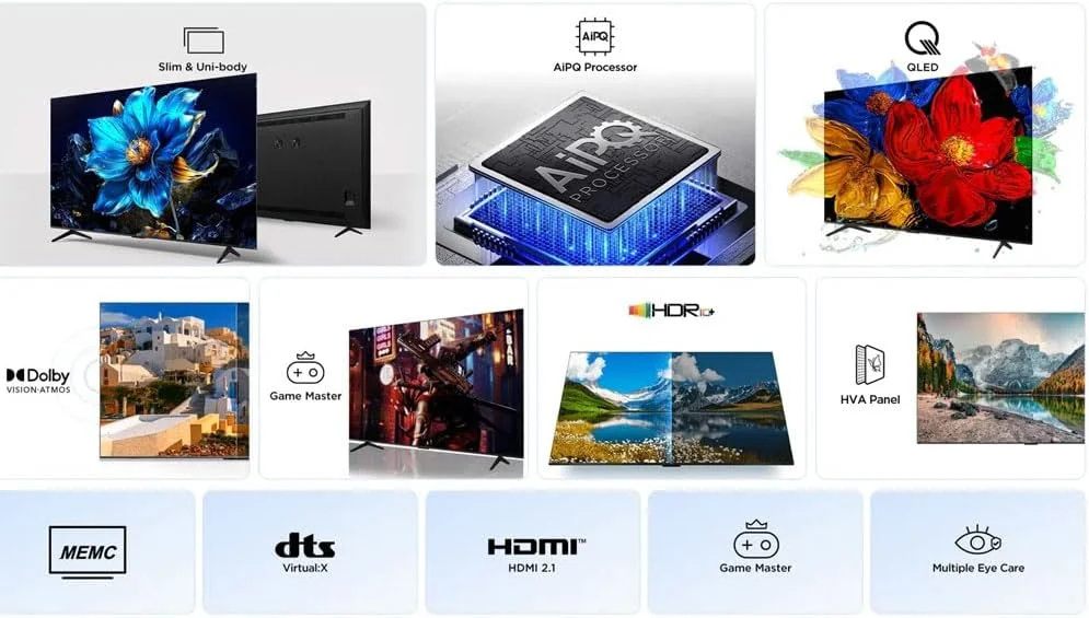 تلویزیون کیولد 65 اینچ تی سی ال، HDR10+، گوگل تی وی، دالبی ویژن اتموس، پردازنده AiPQ، 120 هرتز، ONKYO 2.1 کانال، دالبی ویژن HDR، بدنه باریک و یکپارچه - 65P7K (مدل 2025) تلویزیون کیولد 65 اینچ تی سی ال، HDR10+، گوگل تی وی، دالبی ویژن اتموس، پردازنده AiPQ، 120 هرتز، ONKYO 2.1 کانال، دالبی ویژن HDR، بدنه باریک و یکپارچه - 65P7K (مدل 2025)