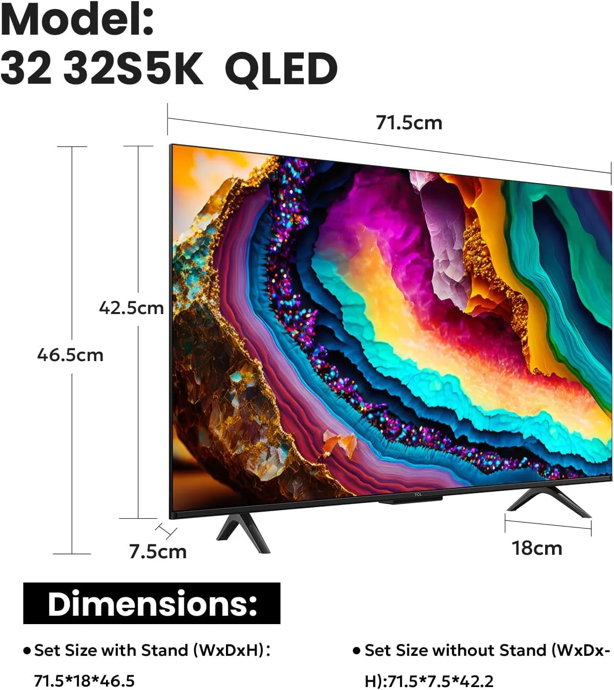 تلویزیون هوشمند 32 اینچی تی سی ال QLED HDR 10 Google TV، صدای دالبی، حالت بازی، مراقبت چندگانه از چشم با طراحی باریک - 32S5K (مدل 2025) تلویزیون هوشمند 32 اینچی تی سی ال QLED HDR 10 Google TV، صدای دالبی، حالت بازی، مراقبت چندگانه از چشم با طراحی باریک - 32S5K (مدل 2025)