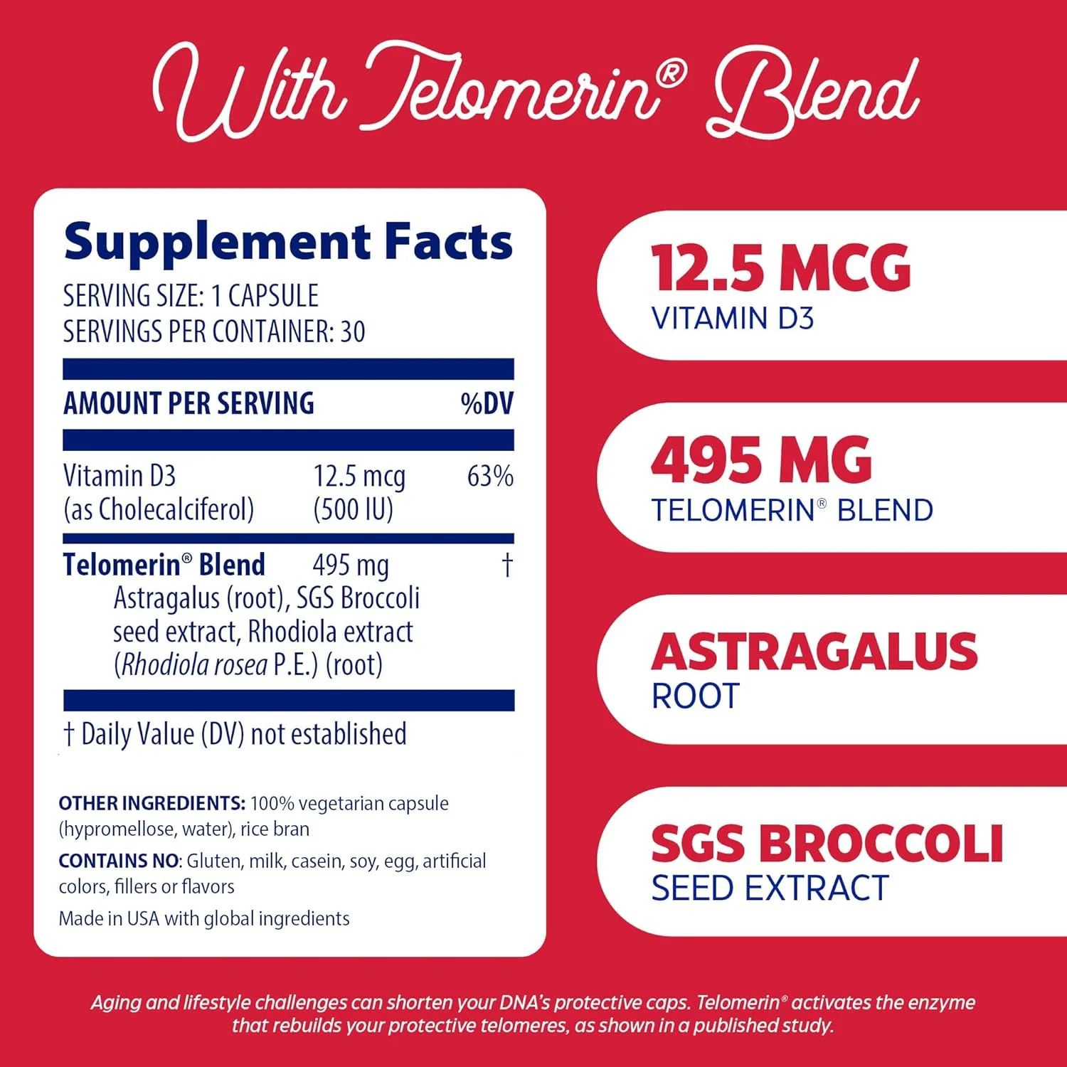 انزیمدیکا، تلومر پلاس، پشتیبانی از سلامت پیری، سلامت سلولی و انرژی با ویتامین D3، رودیولا و آستراگالوس، گیاهی، 30 کپسول (30 سروینگ) انزیمدیکا، تلومر پلاس، پشتیبانی از سلامت پیری، سلامت سلولی و انرژی با ویتامین D3، رودیولا و آستراگالوس، گیاهی، 30 کپسول (30 سروینگ)
