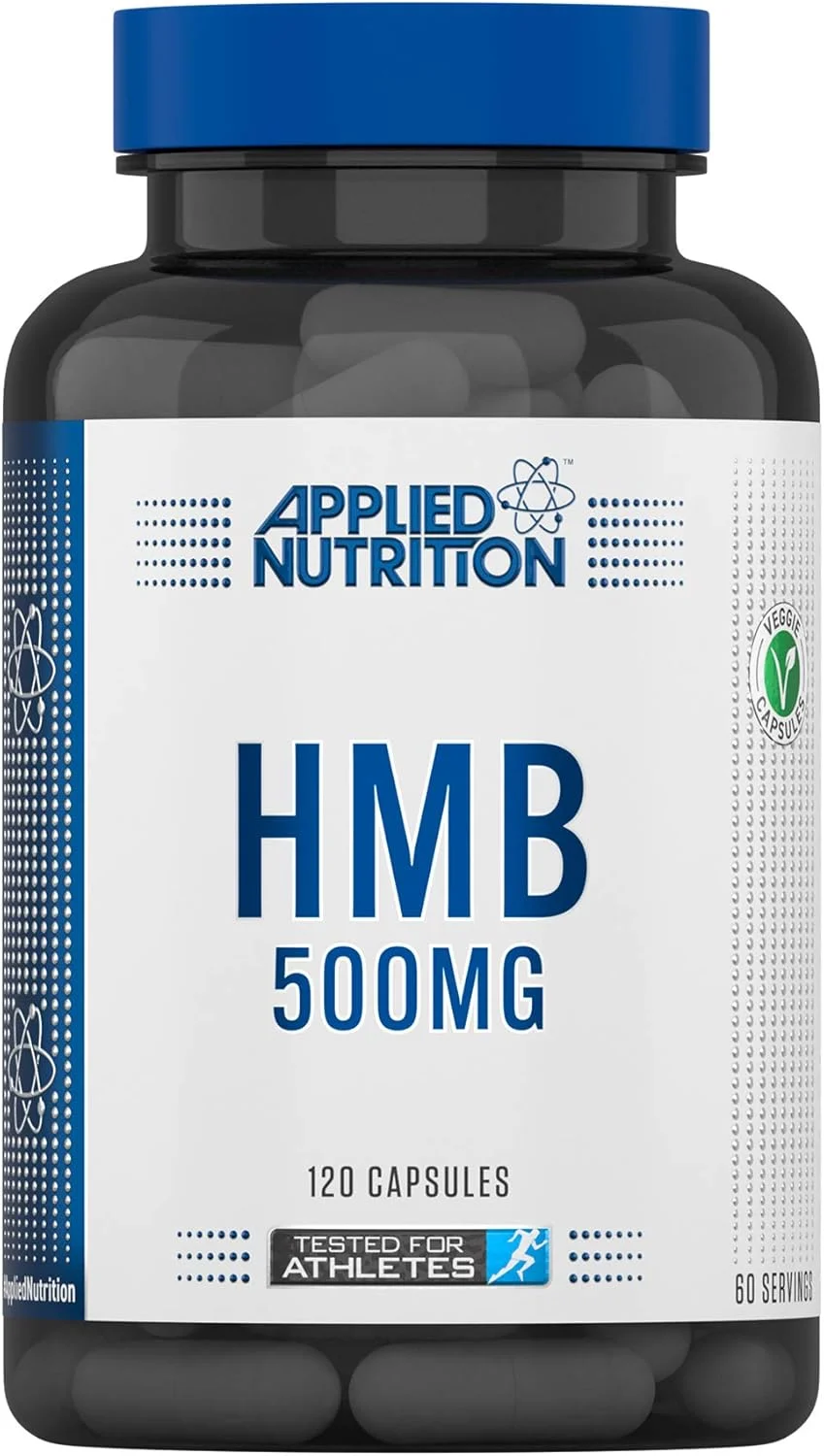 مکمل اچ ام بی Applied Nutrition - کپسول های اچ ام بی 500 میلی گرم، متابولیت لوسین، برای رشد و ترمیم عضلات (120 کپسول - 60 سروینگ)