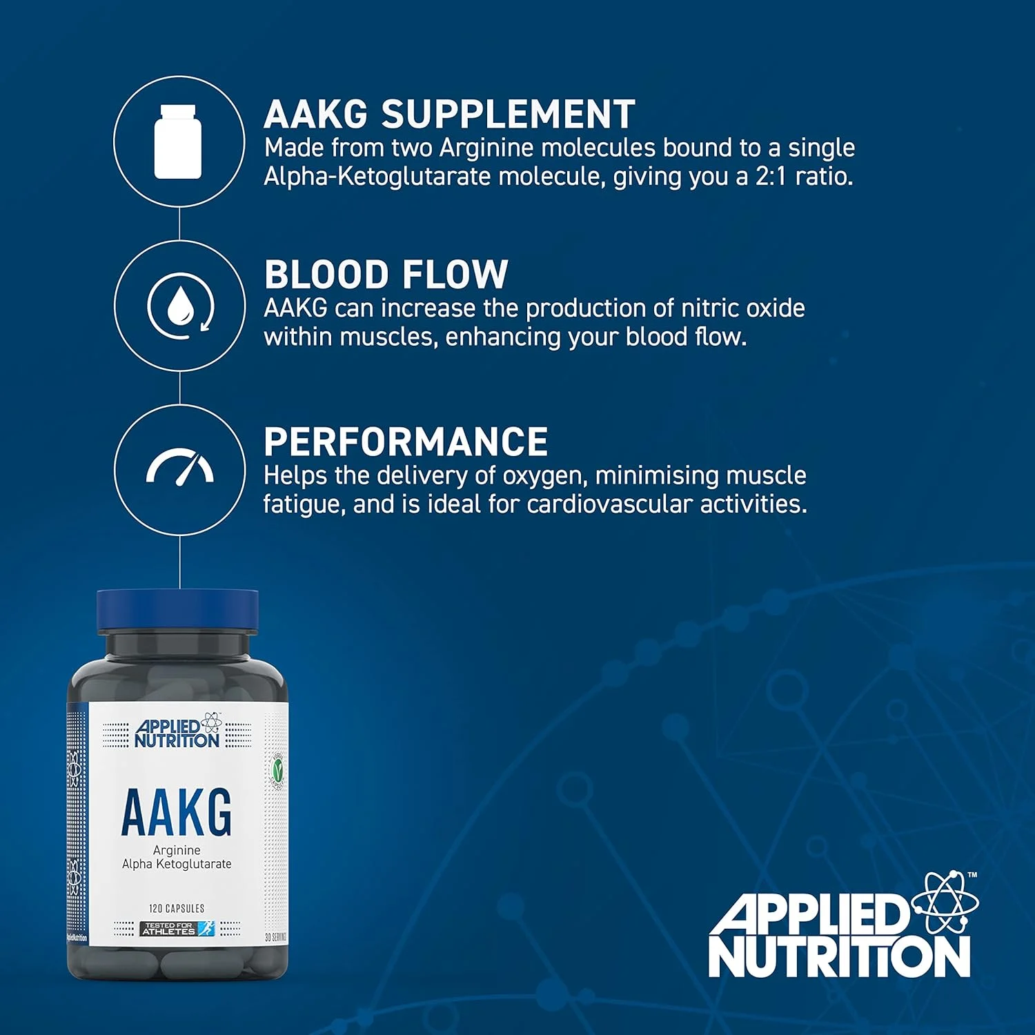 مکمل غذایی اپلاید نوتریشن AAKG ال آرژنین آلفا کتوگلوتارات آمینو اسید تقویت کننده انرژی قبل از تمرین - 120 کپسول مکمل غذایی اپلاید نوتریشن AAKG ال آرژنین آلفا کتوگلوتارات آمینو اسید تقویت کننده انرژی قبل از تمرین - 120 کپسول