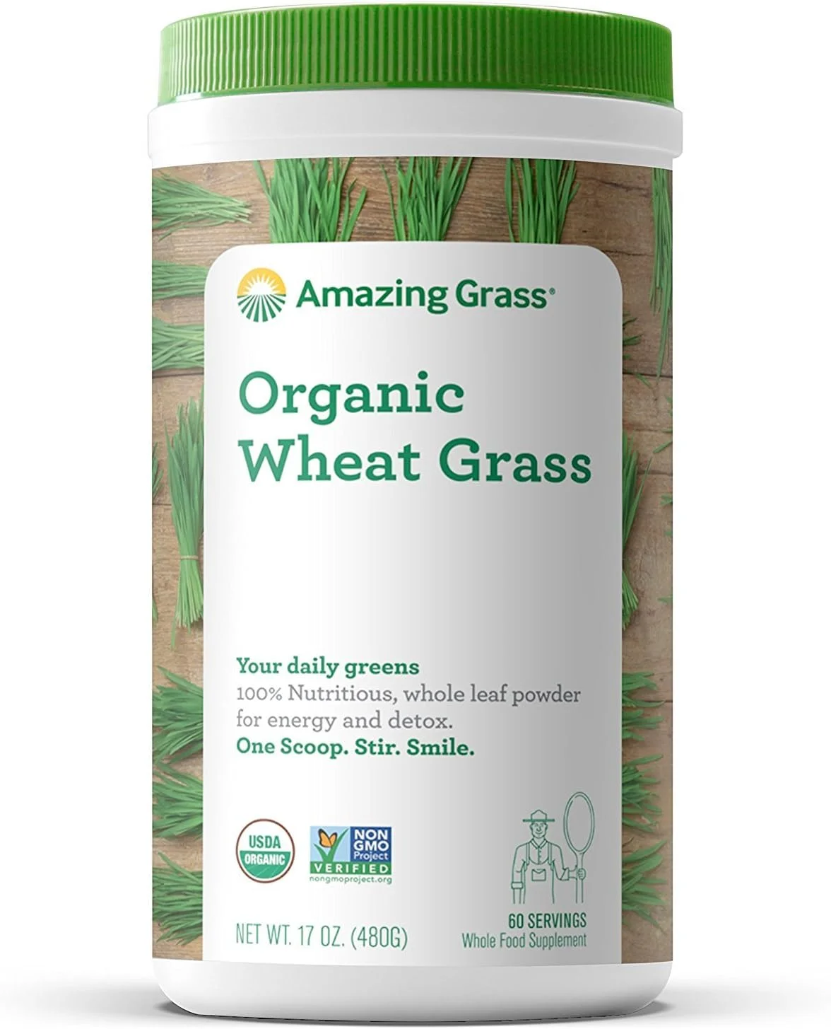 پودر علف گندم از Amazing Grass، ۴۸۰ گرم پودر علف گندم از Amazing Grass، ۴۸۰ گرم