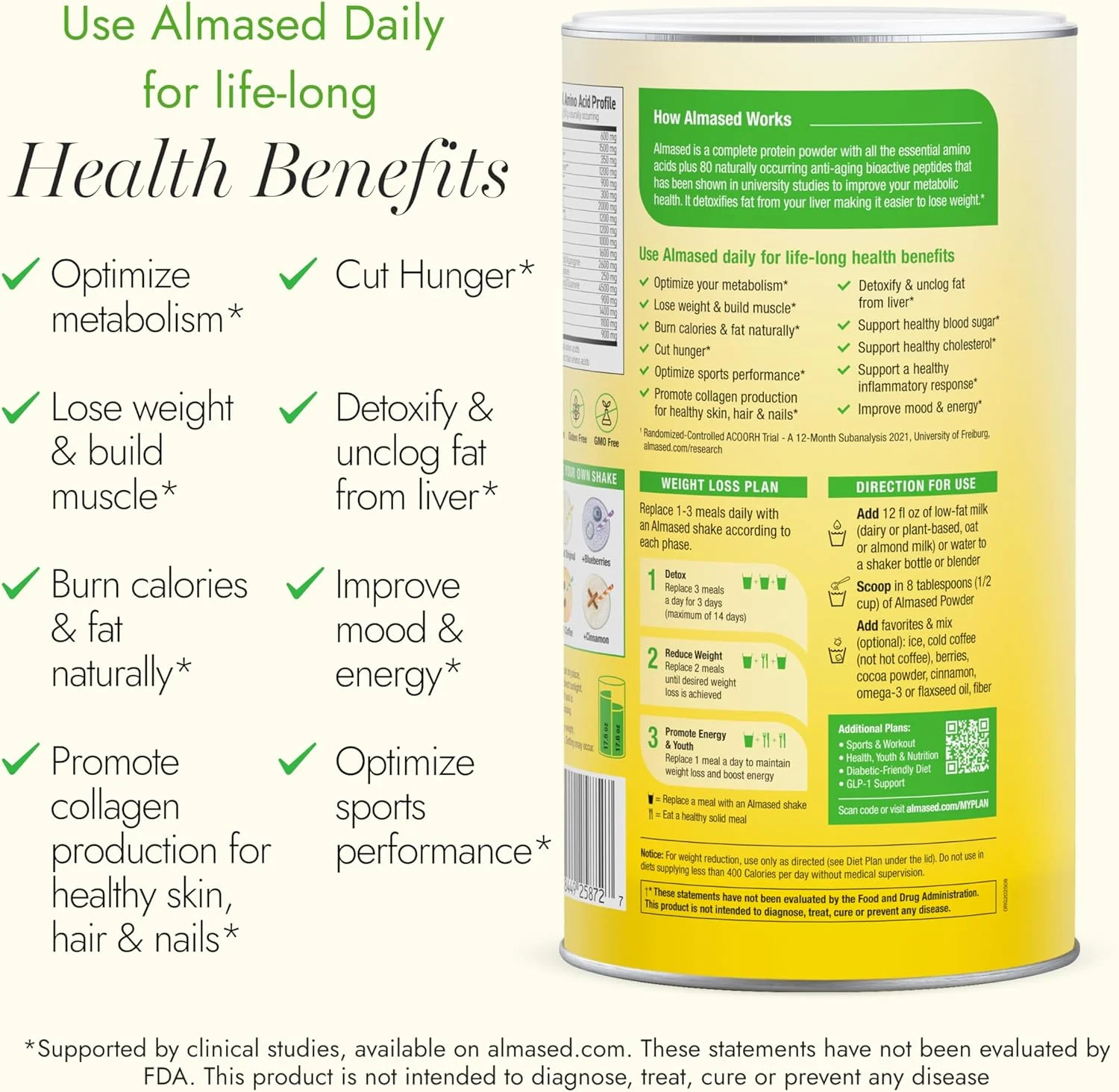 پودر شیک پروتئین با گلیسمی پایین Almased، جایگزین وعده غذایی برای مدیریت وزن، پروتئین گیاهی غیر تراریخته، بدون گلوتن، 482 گرم پودر شیک پروتئین با گلیسمی پایین Almased، جایگزین وعده غذایی برای مدیریت وزن، پروتئین گیاهی غیر تراریخته، بدون گلوتن، 482 گرم