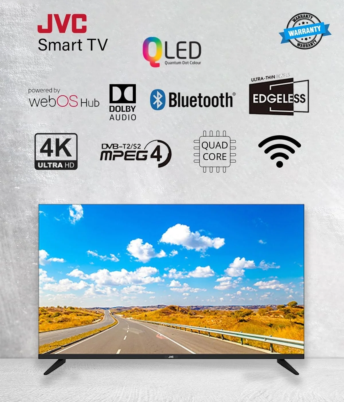 تلویزیون هوشمند 85 اینچ بدون حاشیه 4K QLED Quantum Dot WebOs جی وی سی با ریموت جادویی، بلوتوث و Dolby Audio مدل 2024 - LT-85NQ7155 تلویزیون هوشمند 85 اینچ بدون حاشیه 4K QLED Quantum Dot WebOs جی وی سی با ریموت جادویی، بلوتوث و Dolby Audio مدل 2024 - LT-85NQ7155