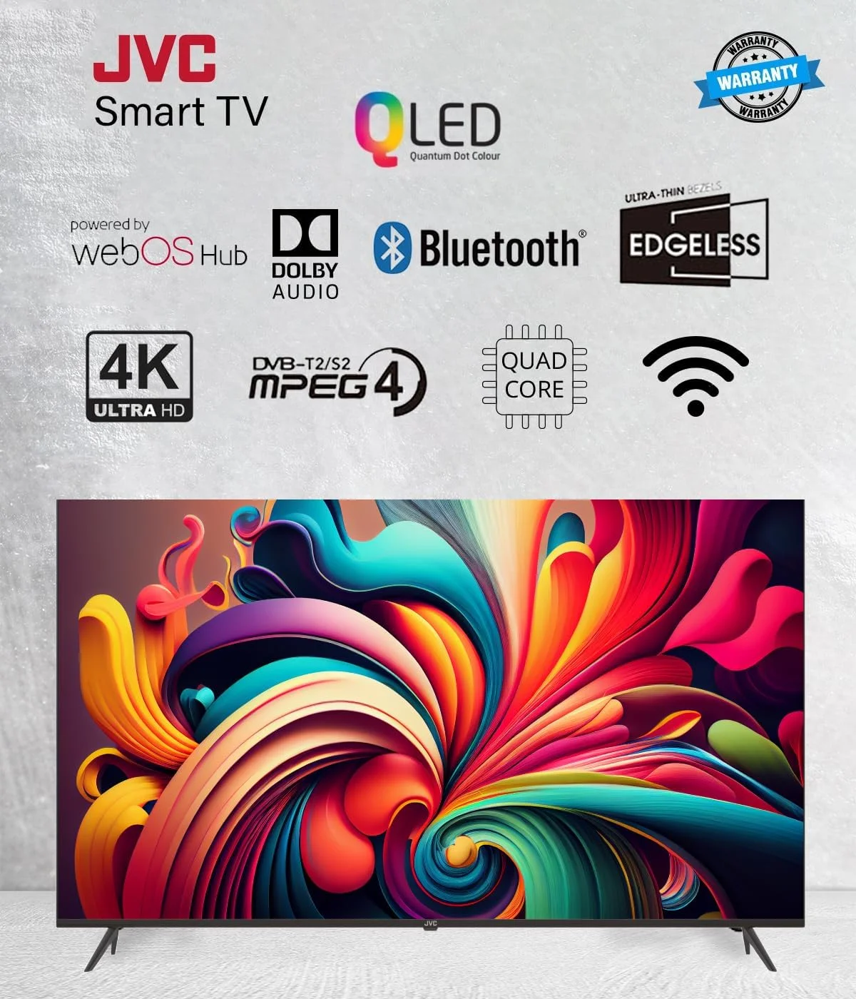 تلویزیون هوشمند 65 اینچ بدون حاشیه 4K QLED Quantum Dot WebOS جی وی سی مدل 2024 با ریموت جادویی، بلوتوث و Dolby Audio - LT-65NQ7155 تلویزیون هوشمند 65 اینچ بدون حاشیه 4K QLED Quantum Dot WebOS جی وی سی مدل 2024 با ریموت جادویی، بلوتوث و Dolby Audio - LT-65NQ7155