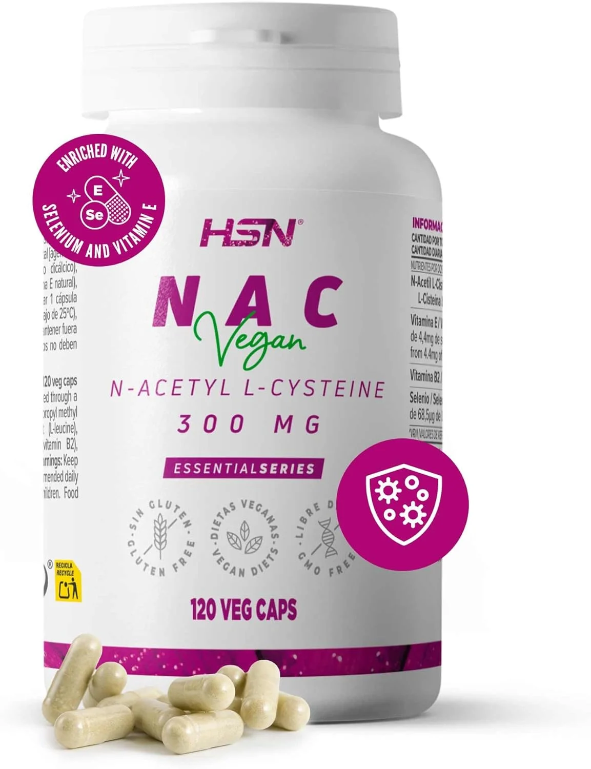 اچ اس ان ان-استیل-ال-سیستئین 300 میلی گرم | افزایش دهنده سطح گلوتاتیون، قدرت آنتی اکسیدانی بالا، تقویت کننده سیستم ایمنی | وگان، بدون لاکتوز، بدون گلوتن، 120 کپسول گیاهی اچ اس ان ان-استیل-ال-سیستئین 300 میلی گرم | افزایش دهنده سطح گلوتاتیون، قدرت آنتی اکسیدانی بالا، تقویت کننده سیستم ایمنی | وگان، بدون لاکتوز، بدون گلوتن، 120 کپسول گیاهی