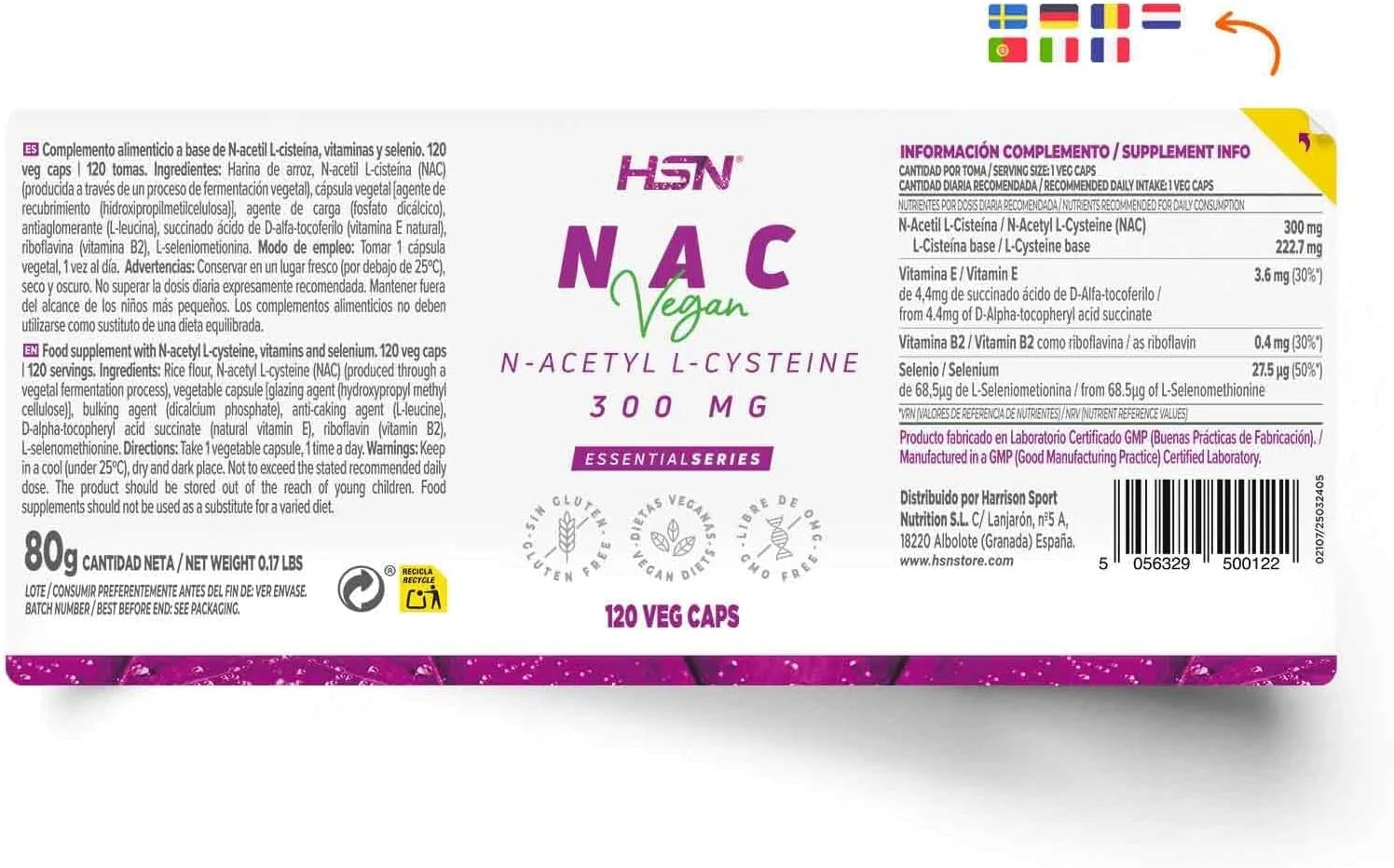 اچ اس ان ان-استیل-ال-سیستئین 300 میلی گرم | افزایش دهنده سطح گلوتاتیون، قدرت آنتی اکسیدانی بالا، تقویت کننده سیستم ایمنی | وگان، بدون لاکتوز، بدون گلوتن، 120 کپسول گیاهی اچ اس ان ان-استیل-ال-سیستئین 300 میلی گرم | افزایش دهنده سطح گلوتاتیون، قدرت آنتی اکسیدانی بالا، تقویت کننده سیستم ایمنی | وگان، بدون لاکتوز، بدون گلوتن، 120 کپسول گیاهی